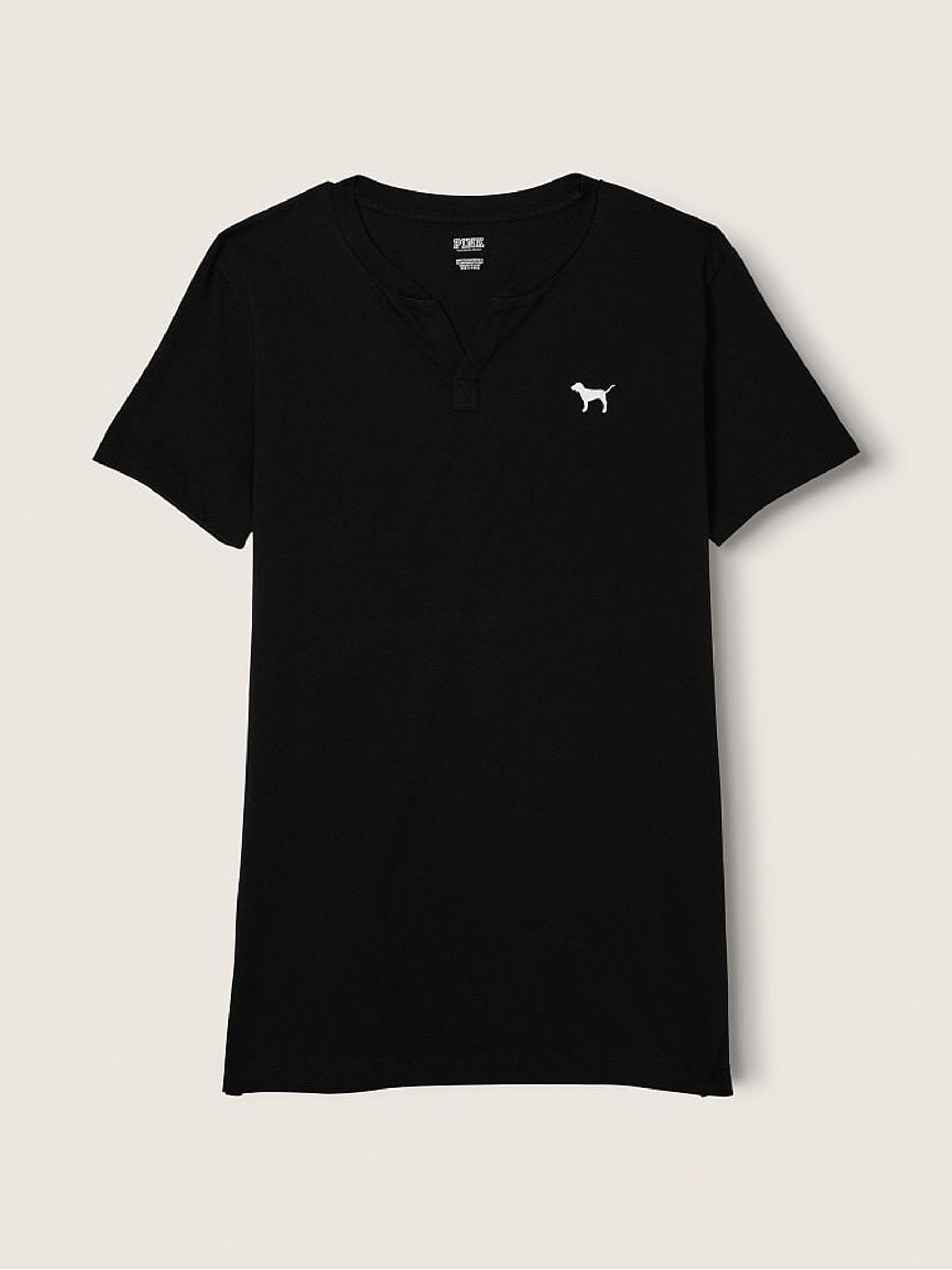 Pure Black V Neck Short Sleeve T-Shirt - Image 3 of 4