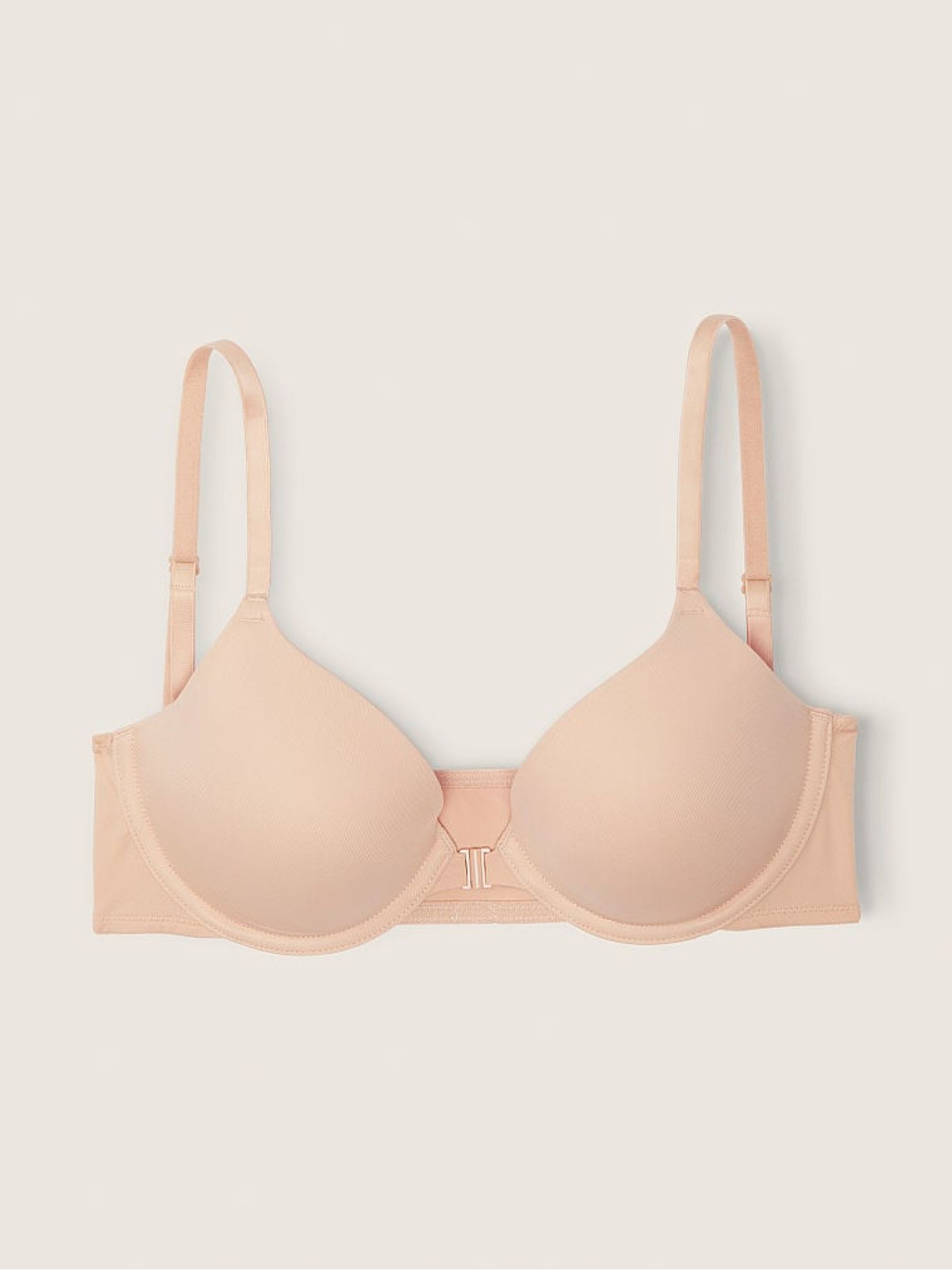 Beige Nude Lightly Lined Full Cup Front Fastening T-Shirt Bra - Image 1 of 2