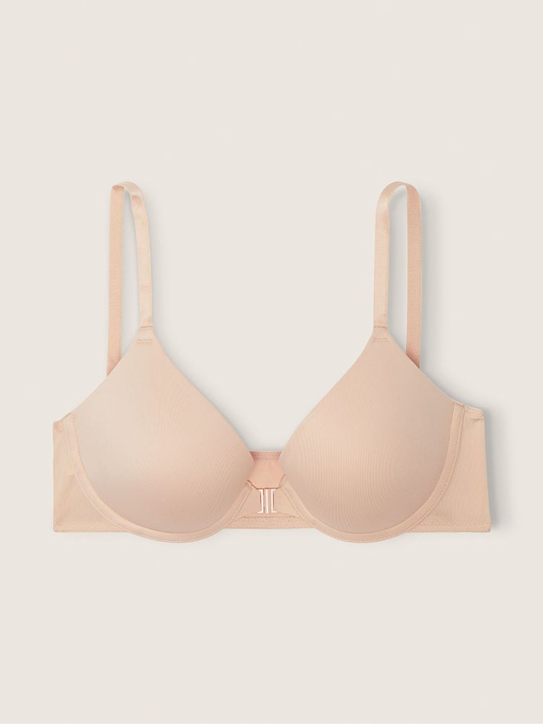 Beige Nude Push Up Front Fastening T-Shirt Bra - Image 1 of 2