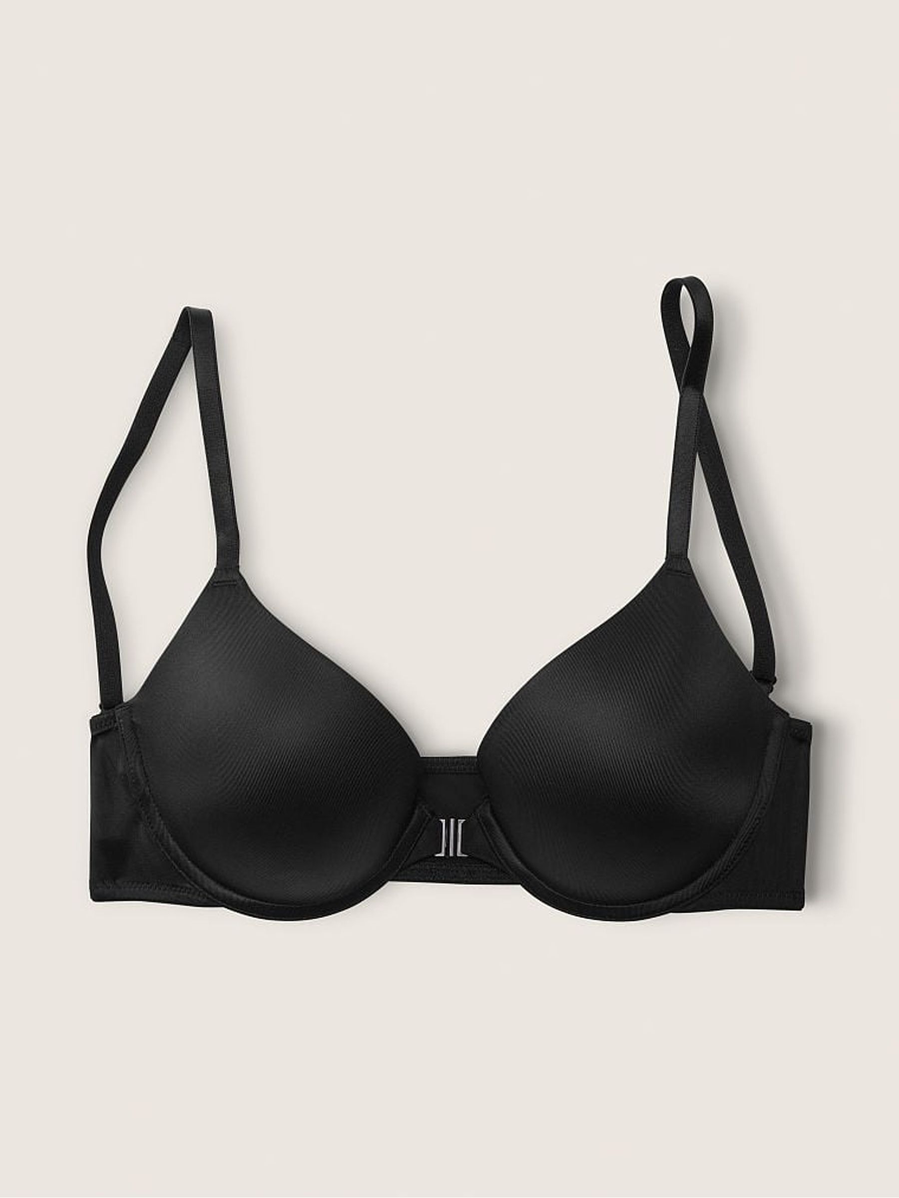 Pure Black Push Up Front Fastening T-Shirt Bra - Image 3 of 3