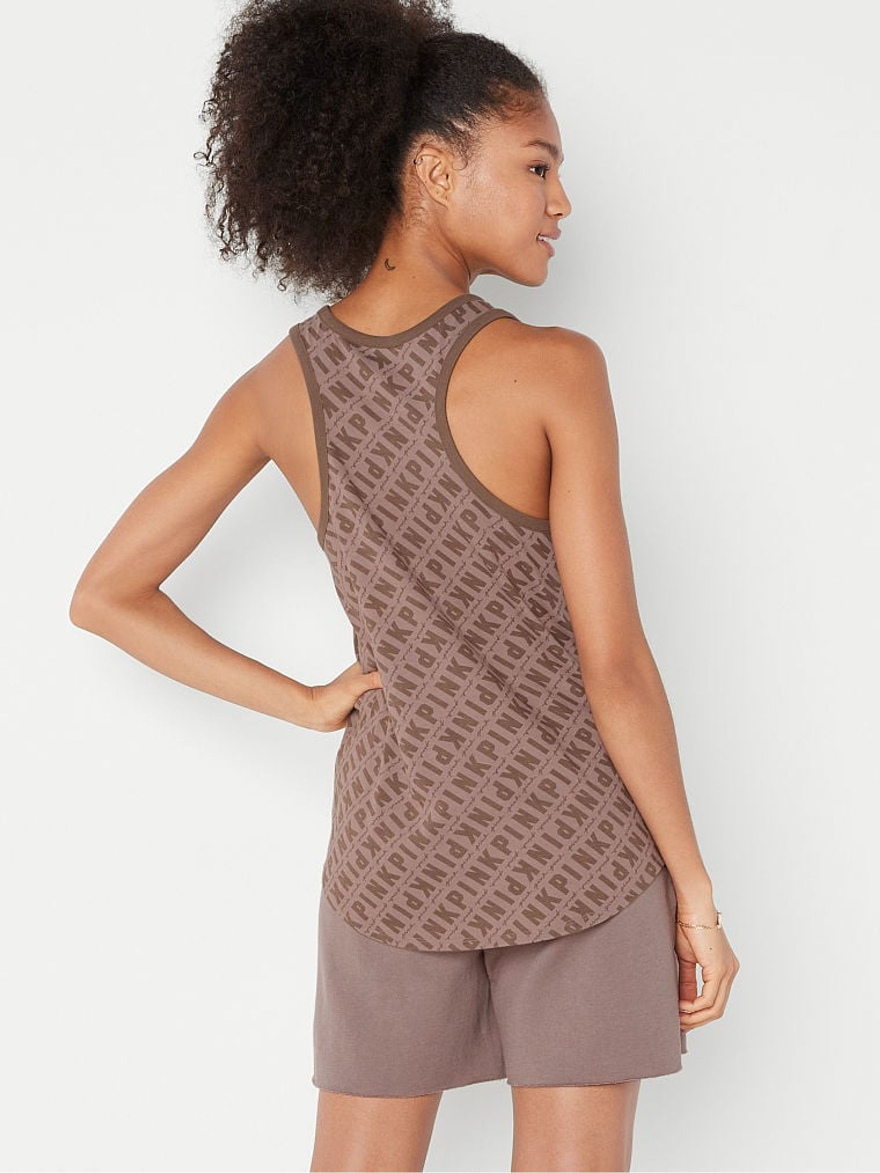 Iced Coffee Brown Logo Racerback Tank Top - Image 2 of 4