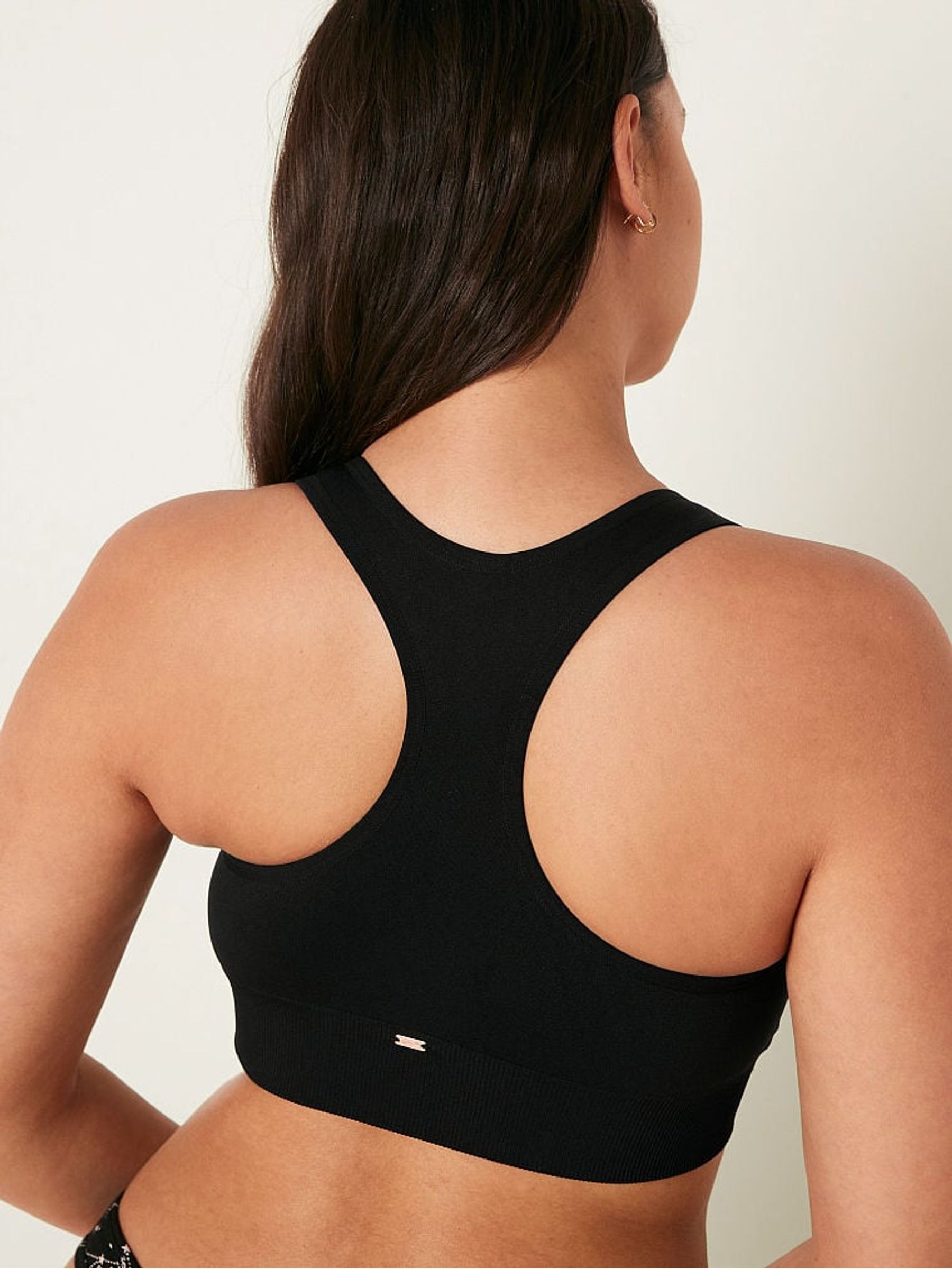 Pure Black Seamless Plunge Bralette - Image 2 of 4