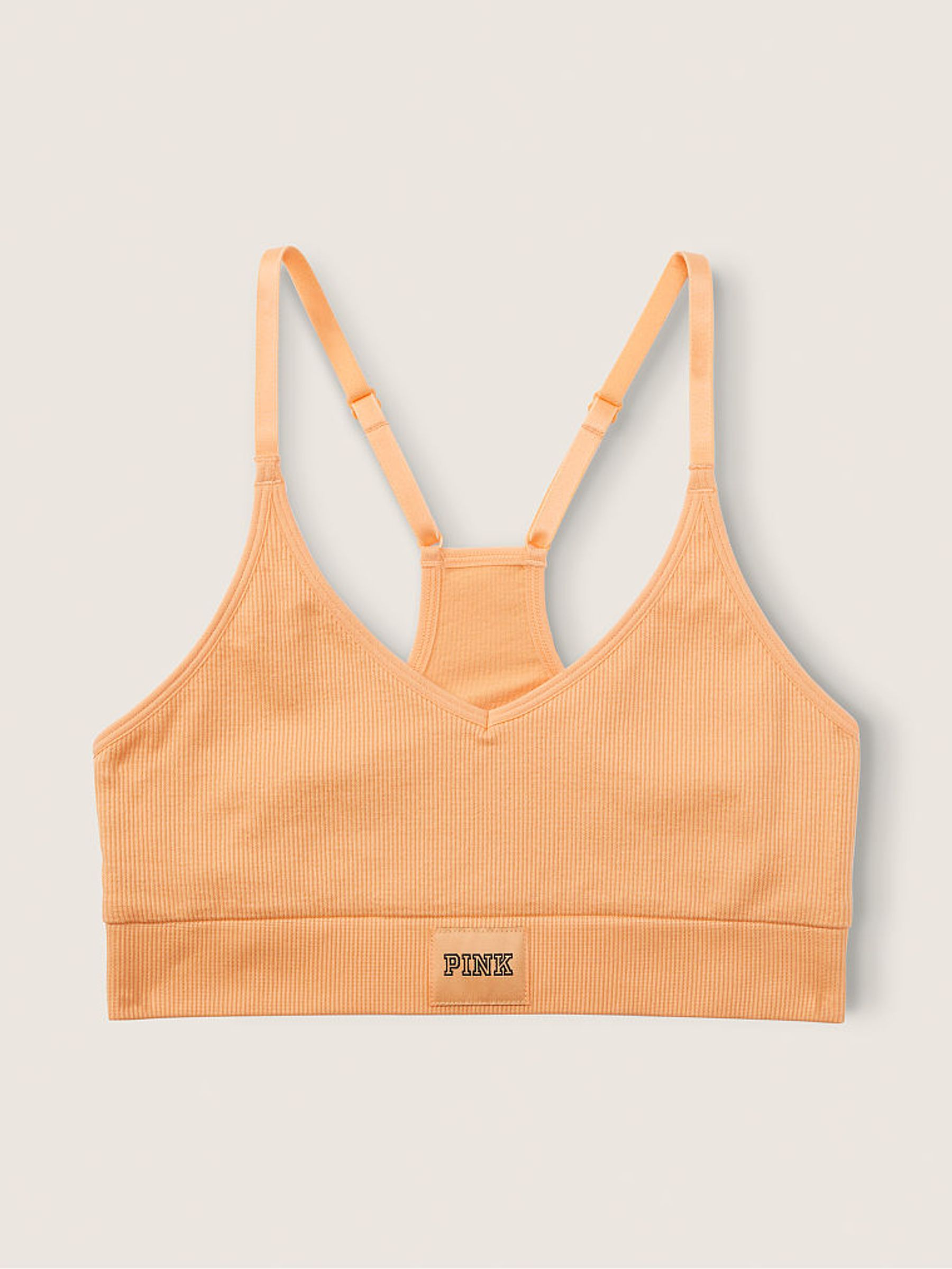Light Orange Seamless Lightly Lined Racerback Bra - Image 3 of 3