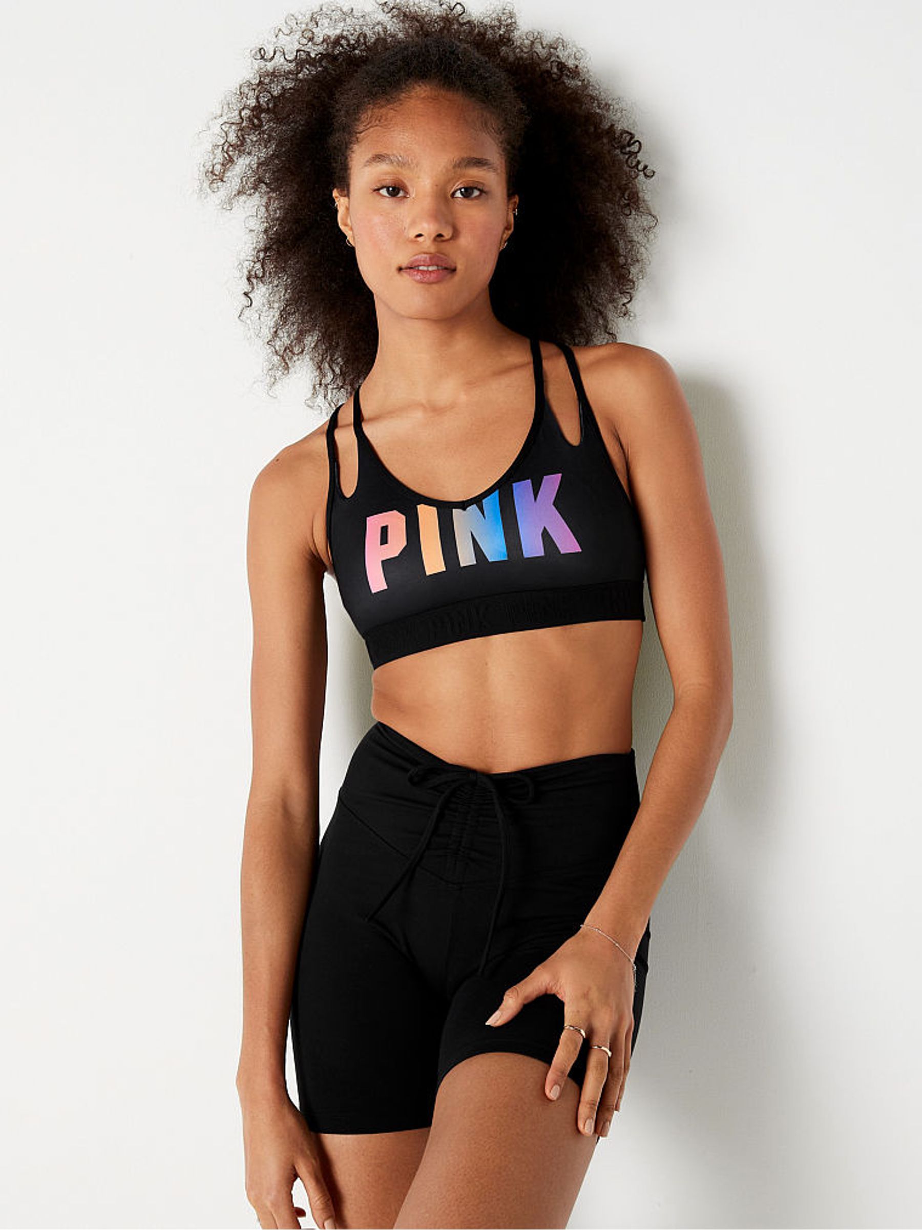 Pure Black Rainbow Ultimate Strappy Back Lightly Lined Bra - Image 1 of 4