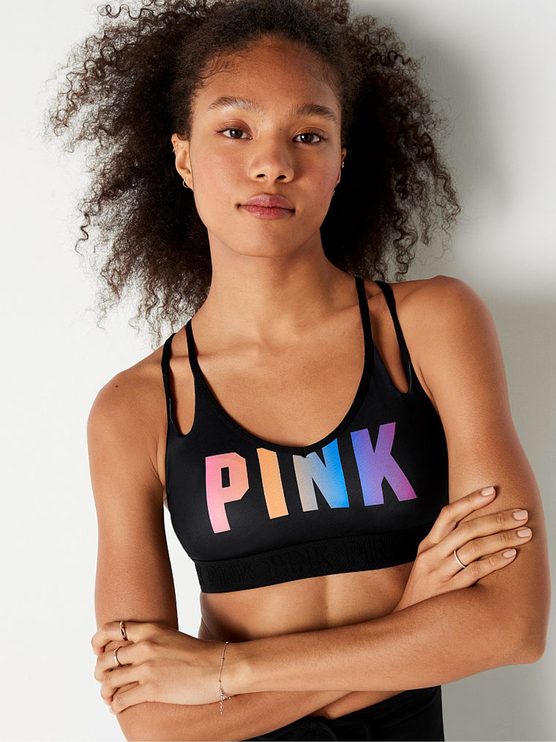 Pure Black Rainbow Ultimate Strappy Back Lightly Lined Bra - Image 3 of 4