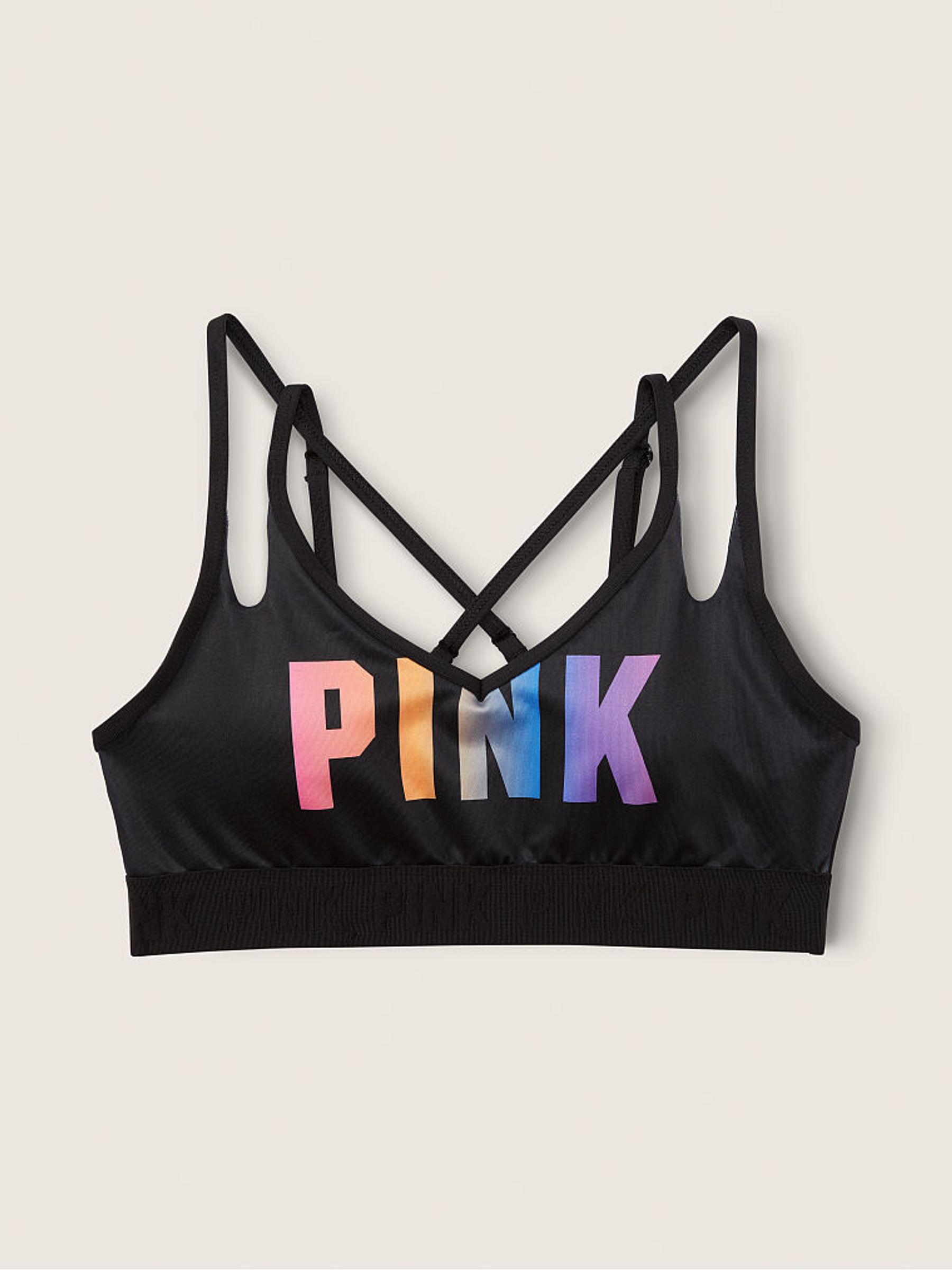Pure Black Rainbow Ultimate Strappy Back Lightly Lined Bra - Image 4 of 4