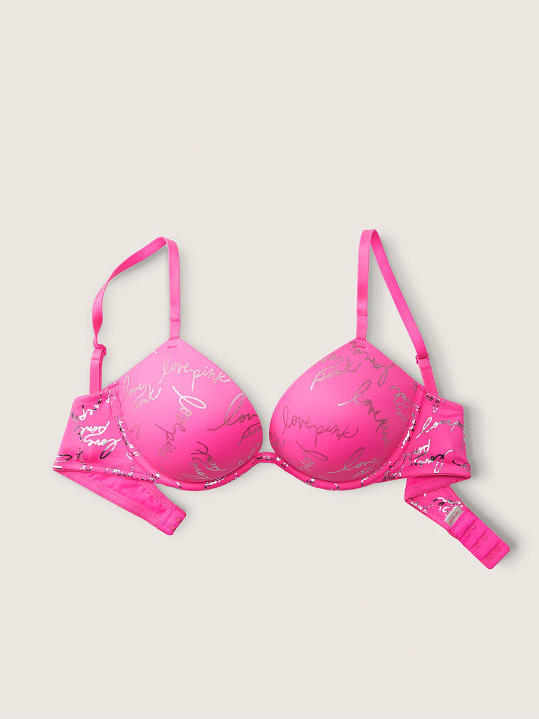 Atomic Pink Script Smooth Super Push Up Bra - Image 3 of 4