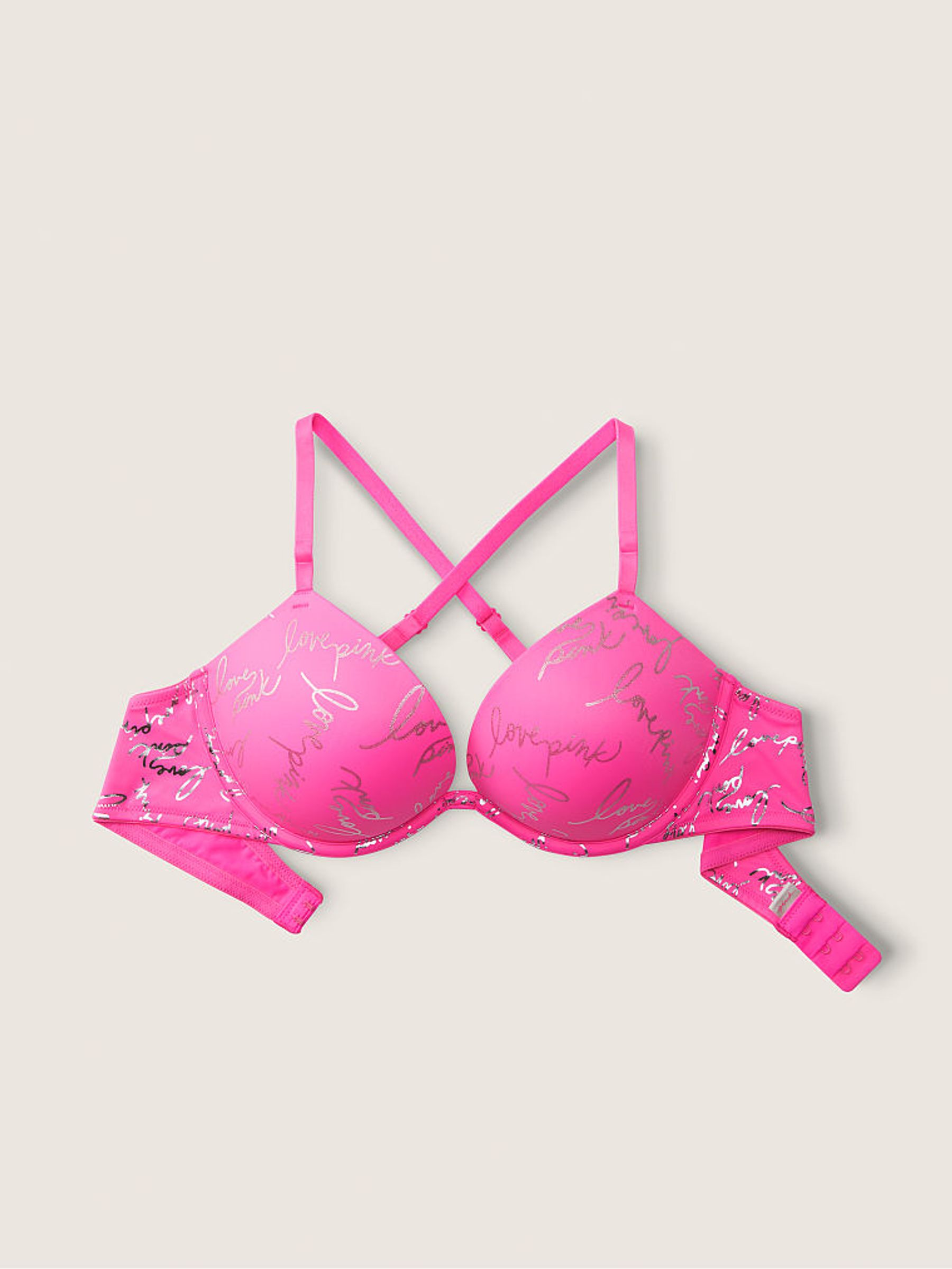 Atomic Pink Script Smooth Super Push Up Bra - Image 4 of 4