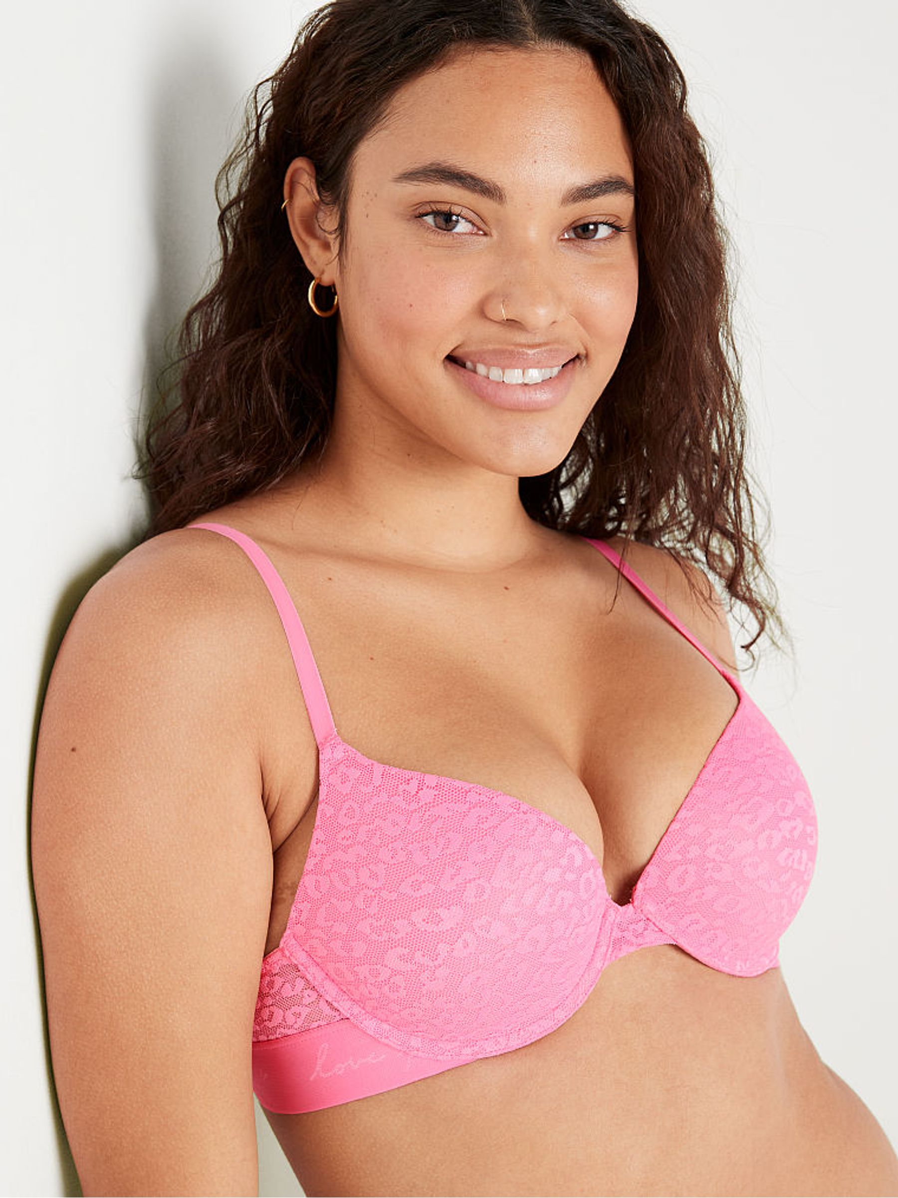 Dreamy Pink Lace Push Up T-Shirt Bra - Image 3 of 5