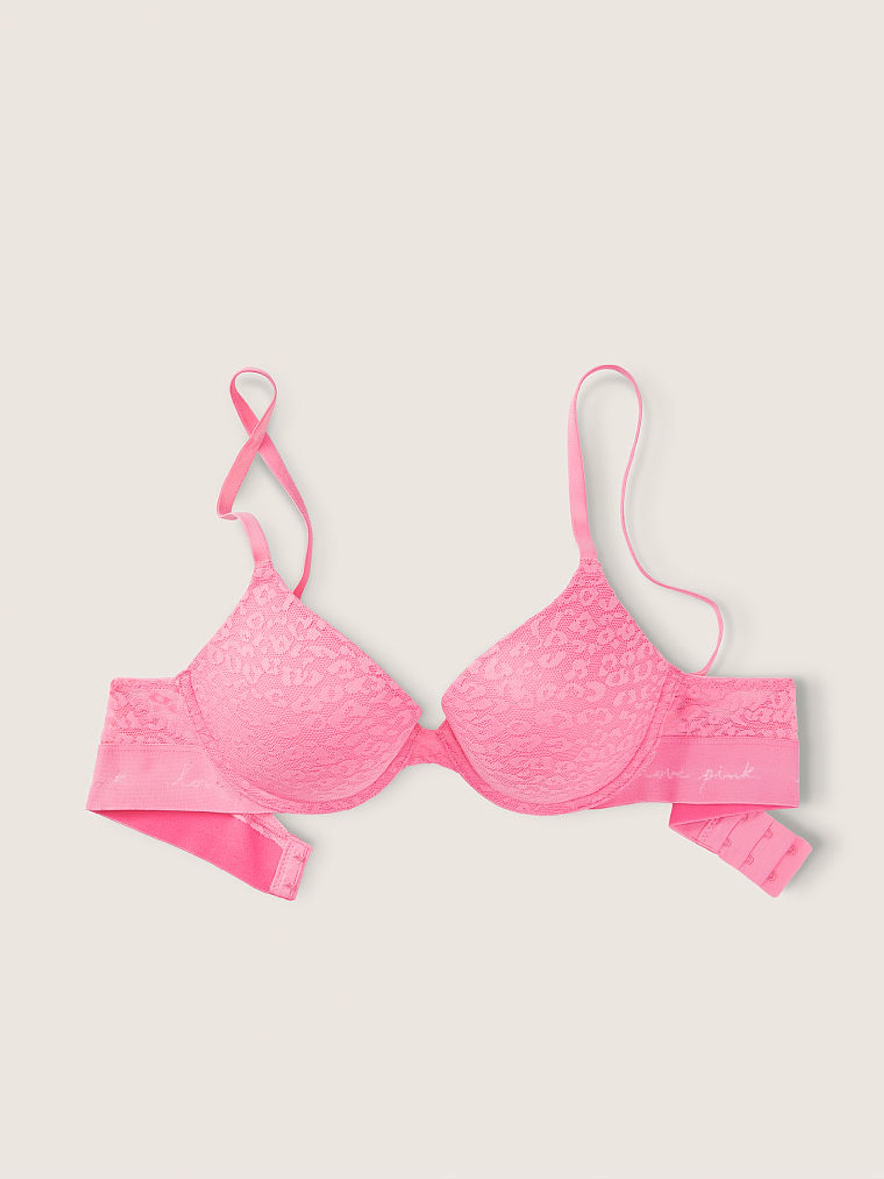 Dreamy Pink Lace Push Up T-Shirt Bra - Image 4 of 5