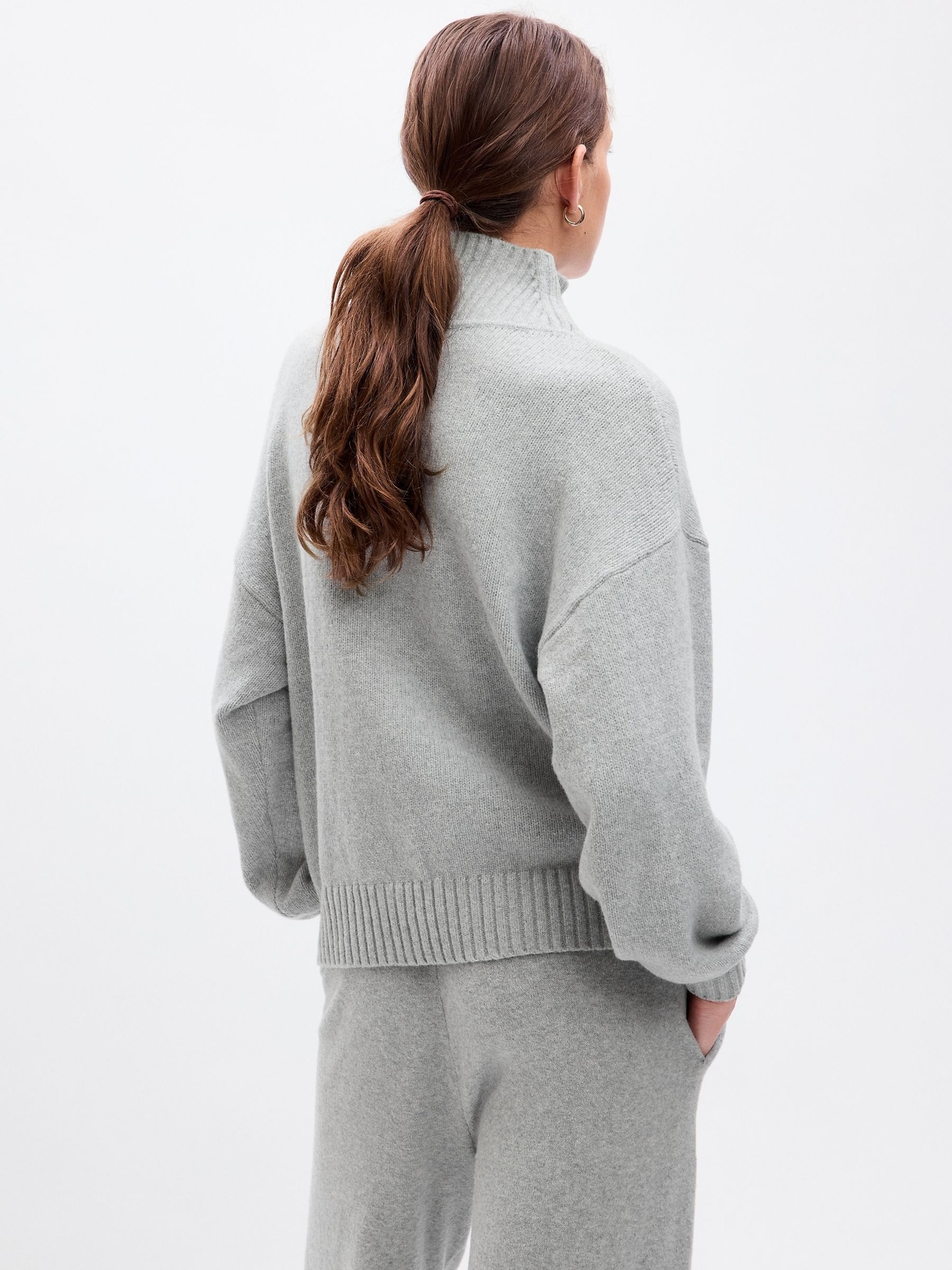Grey CashSoft Mock Neck Long Sleeve Jumper - Image 2 of 3