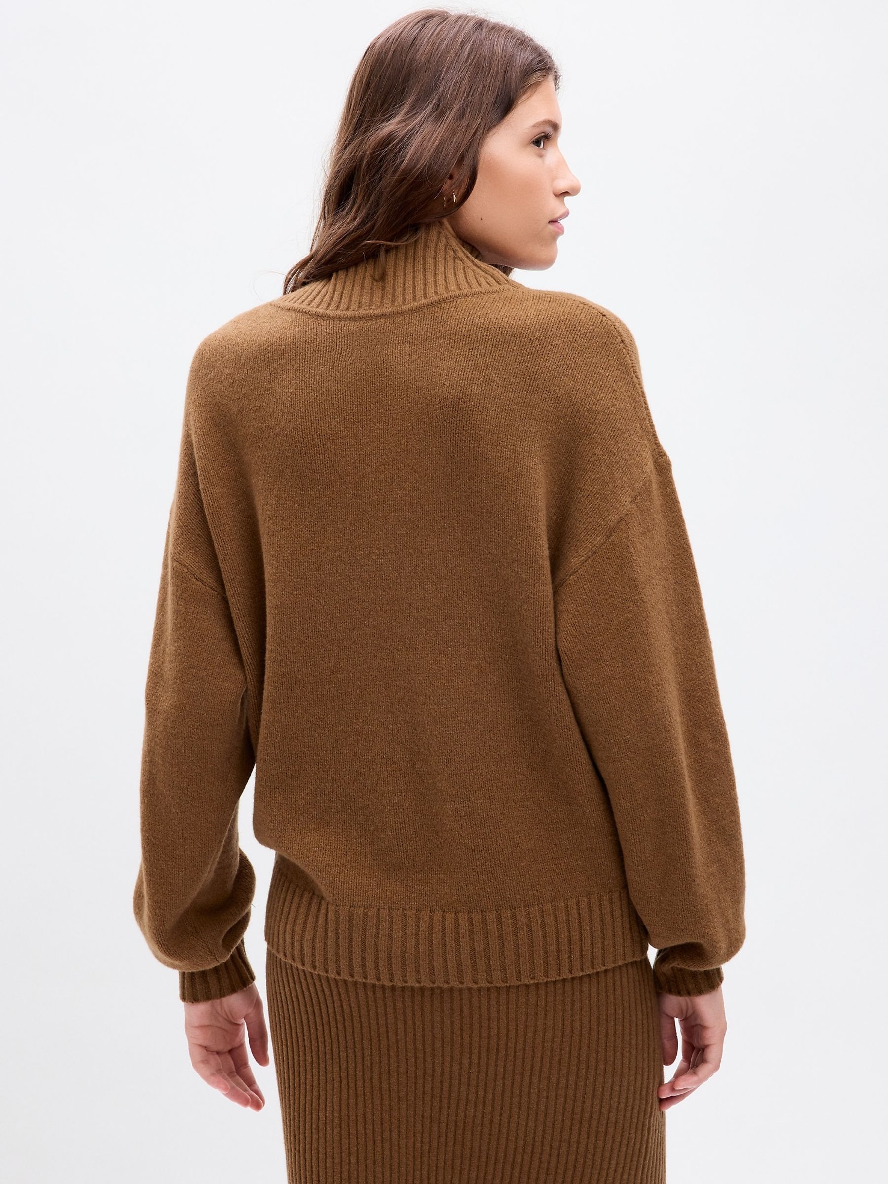 Brown CashSoft Mock Neck Long Sleeve Jumper - Image 2 of 2
