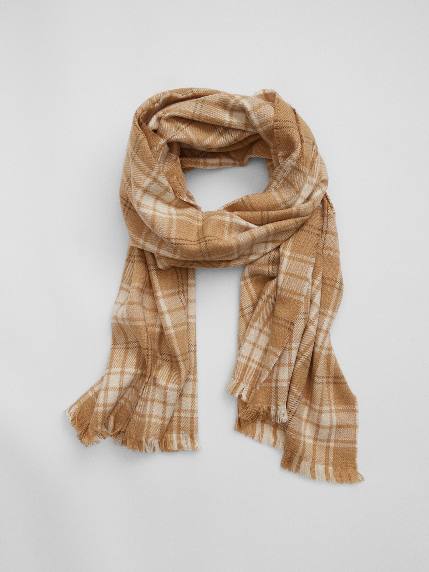 Brown Tartan Cosy Scarf - Image 1 of 2