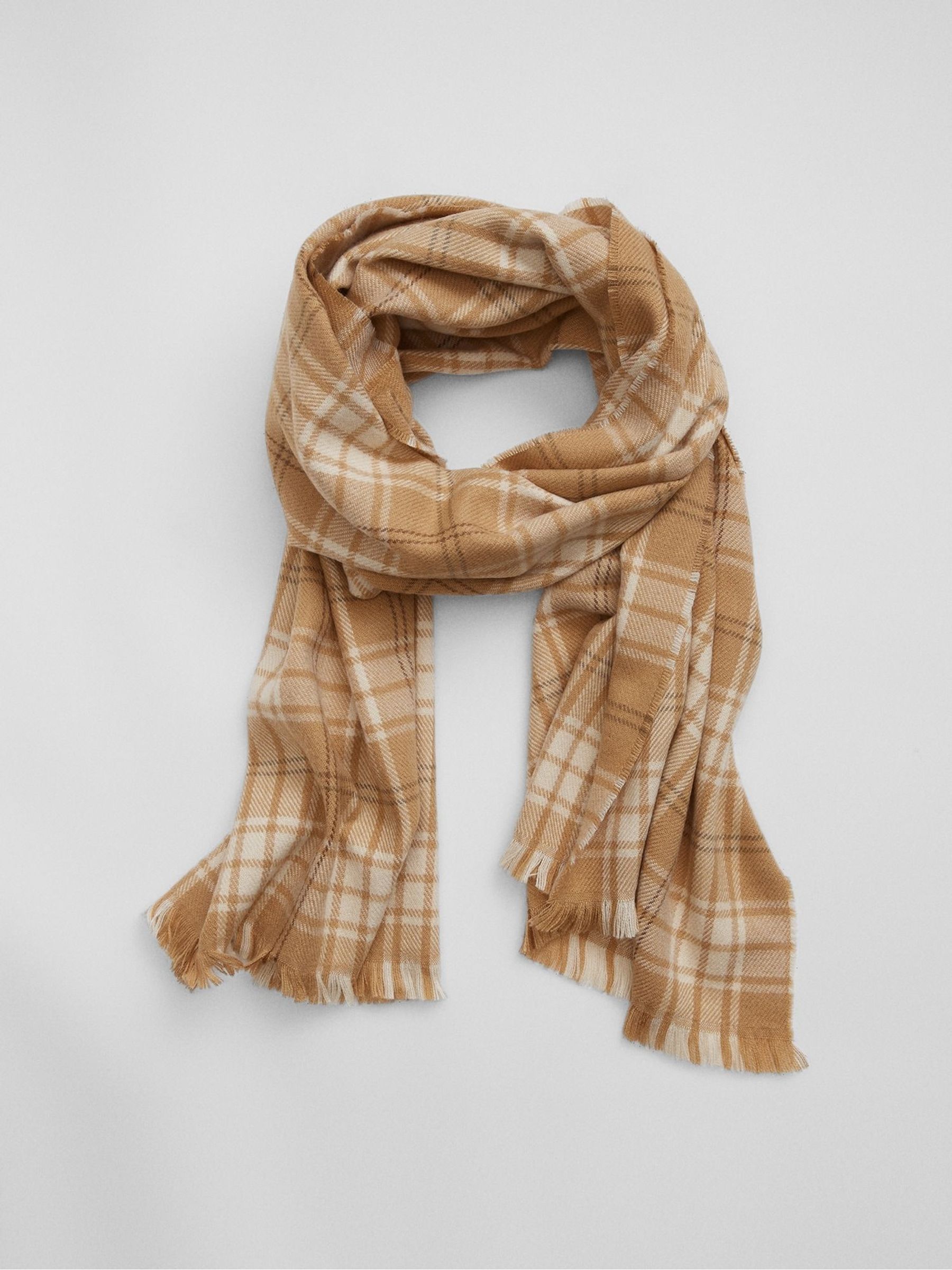 Brown Tartan Cosy Scarf - Image 2 of 2