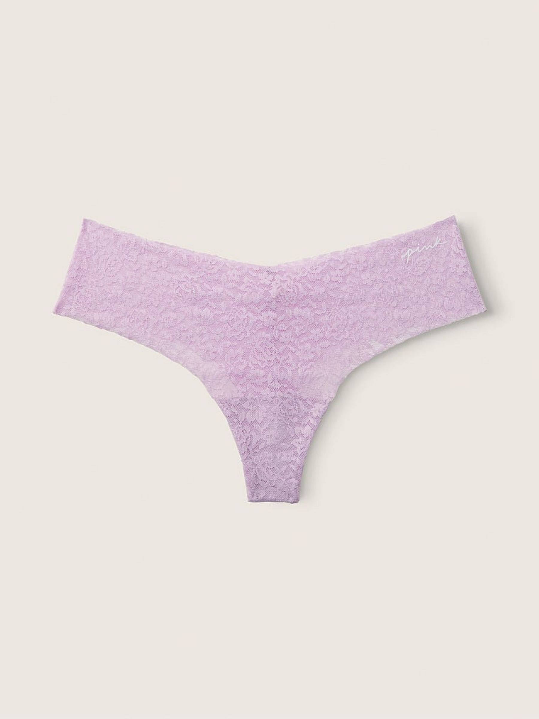 Misty Lilac Purple No Show Thong Lace Knickers - Image 1 of 1