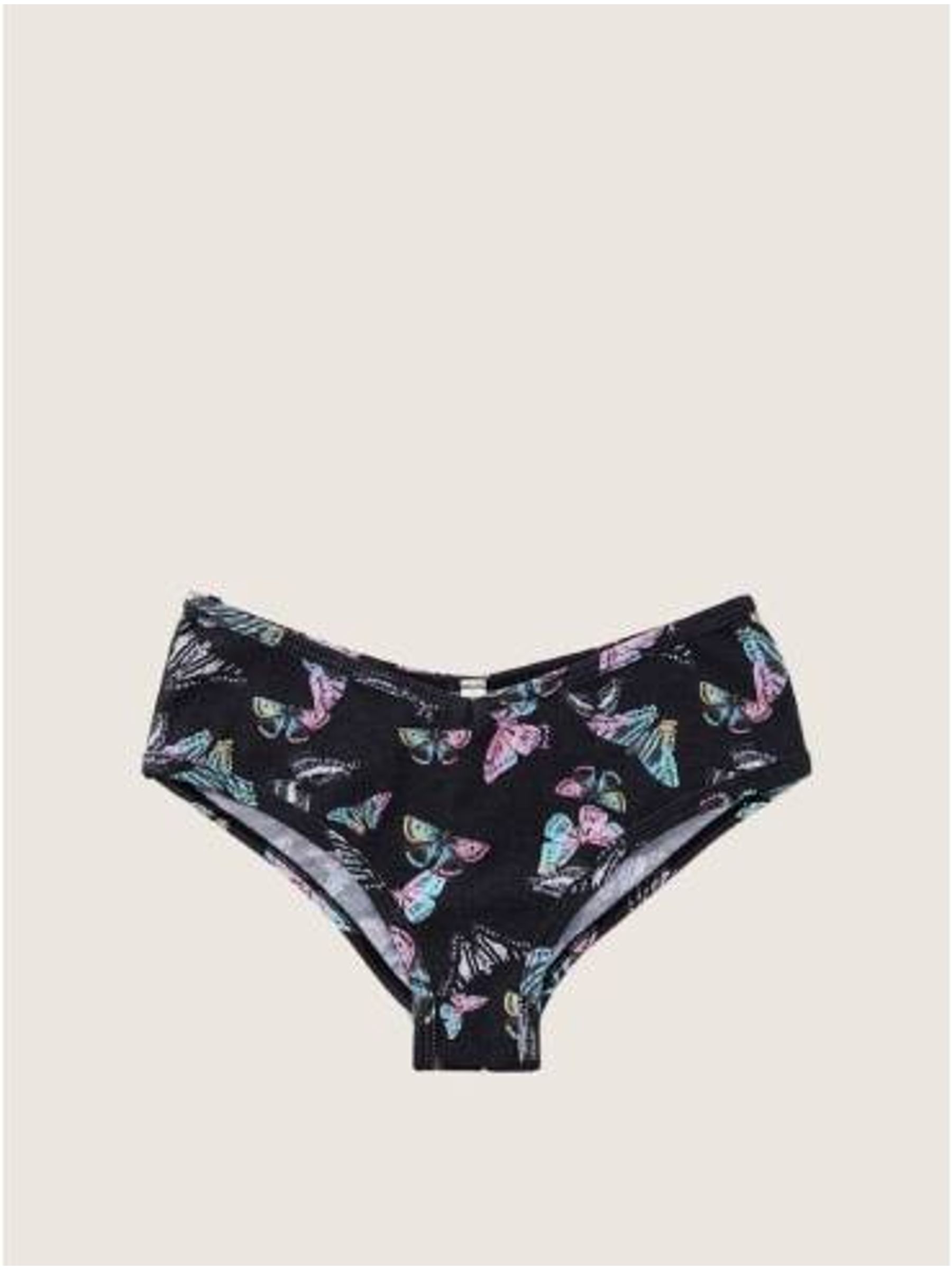 Butterfly Pure Black Cheeky Cotton Knickers - Image 1 of 1