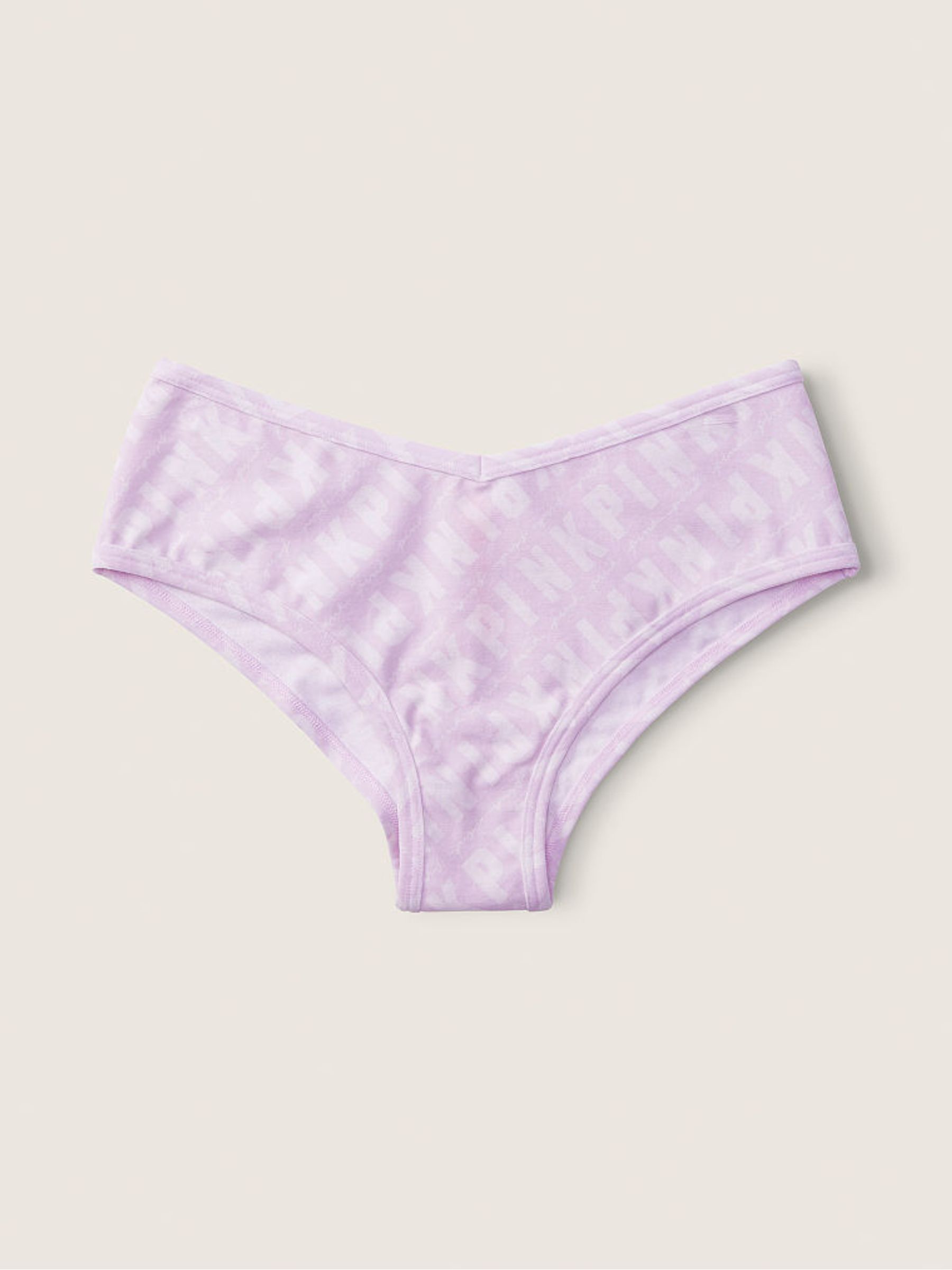 Purple Mist Linear Logo Print Purple Cheeky Cotton Knickers - Image 1 of 1
