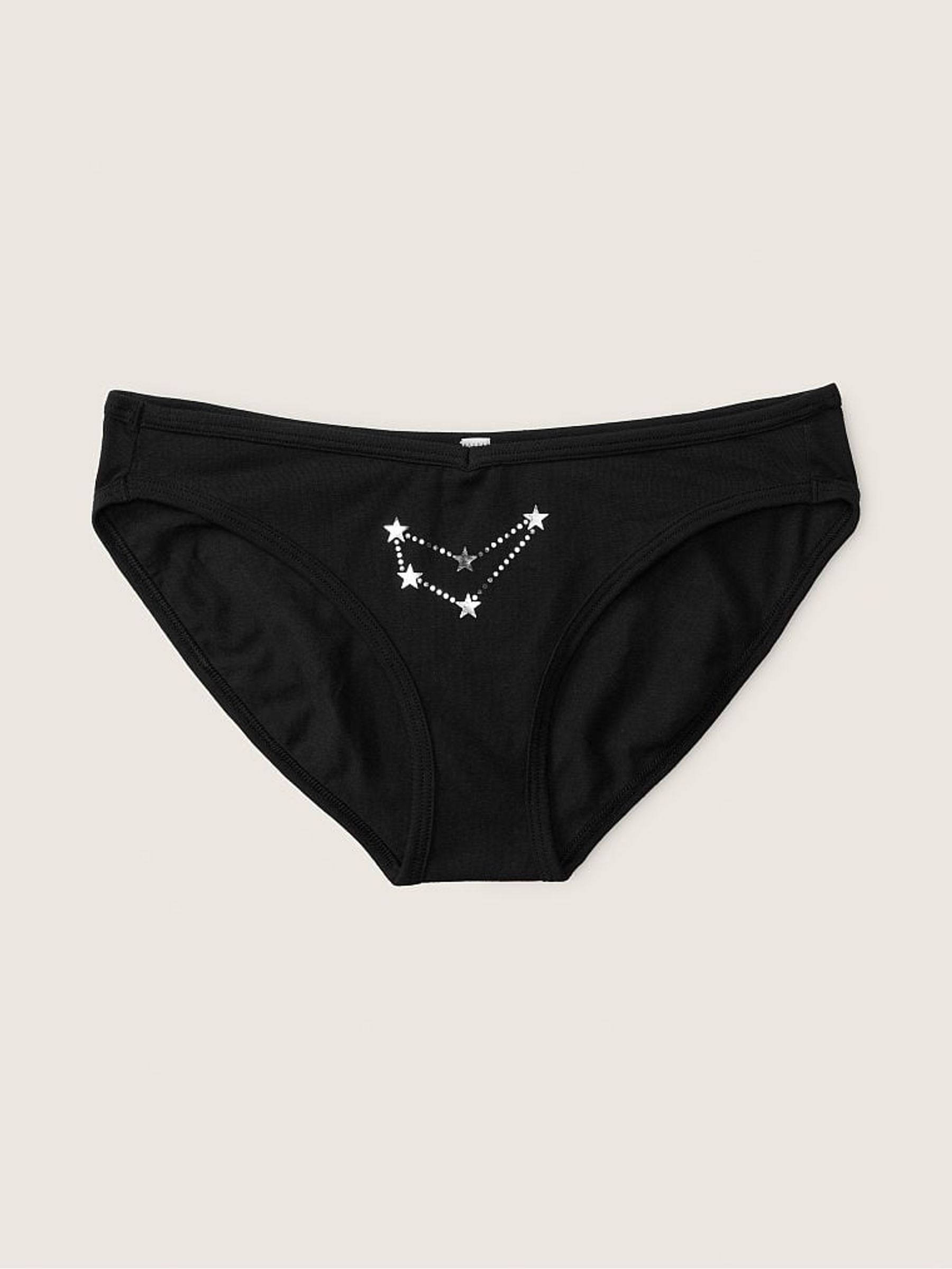 Capricorn Black Astrology Cotton Bikini Knickers - Image 1 of 2
