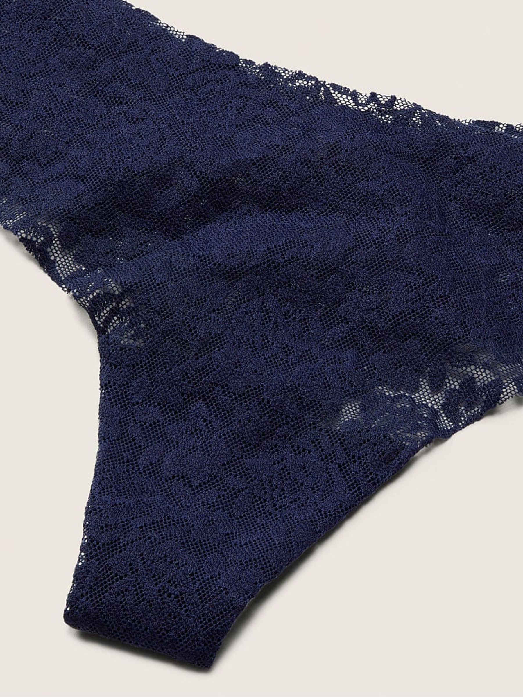 Ensign Blue No-Show Soft Lace Thong Knicker - Image 2 of 2