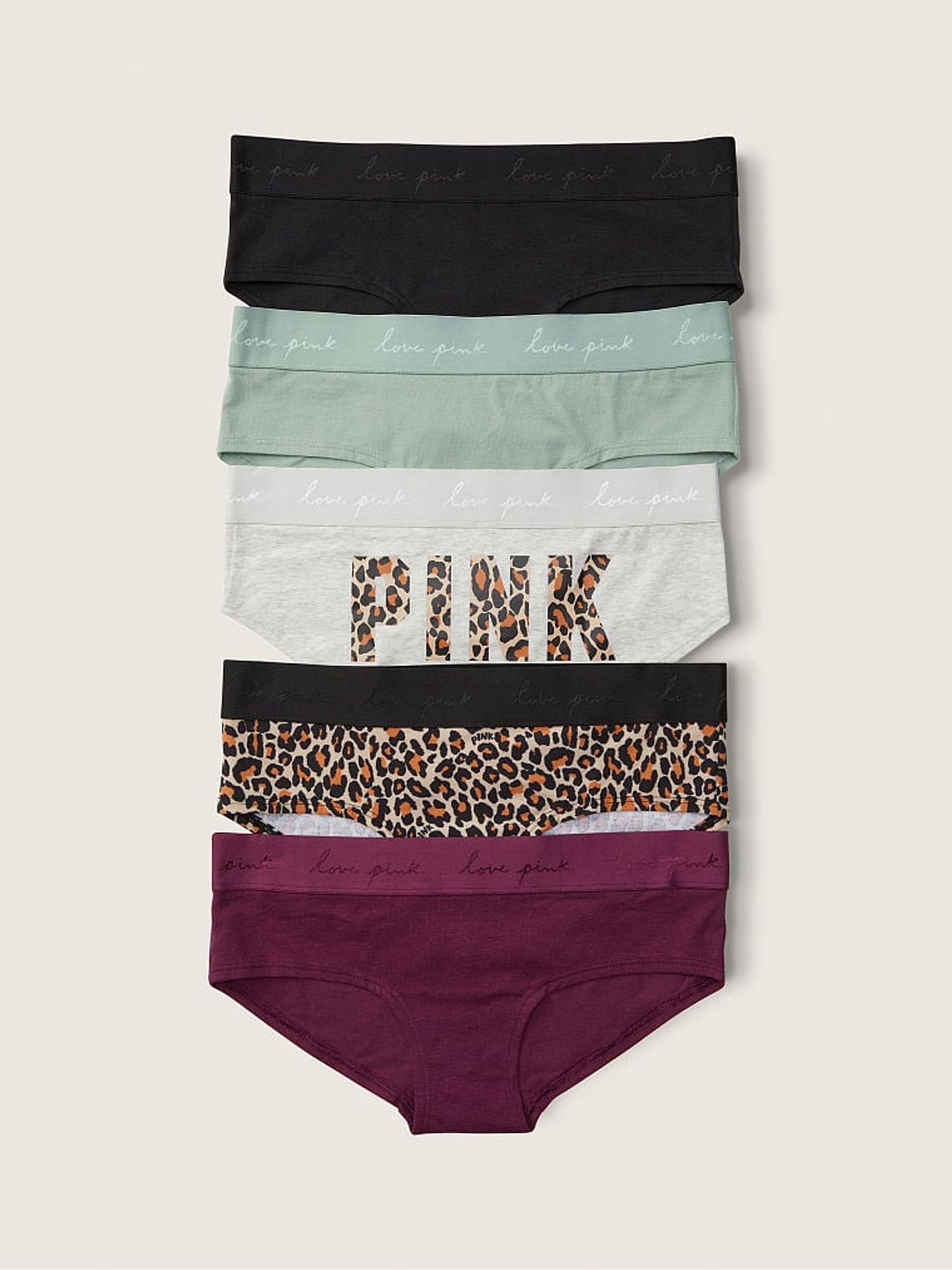 Black/Grey/Green Logo Print Hipster Knickers Multipack - Image 1 of 1