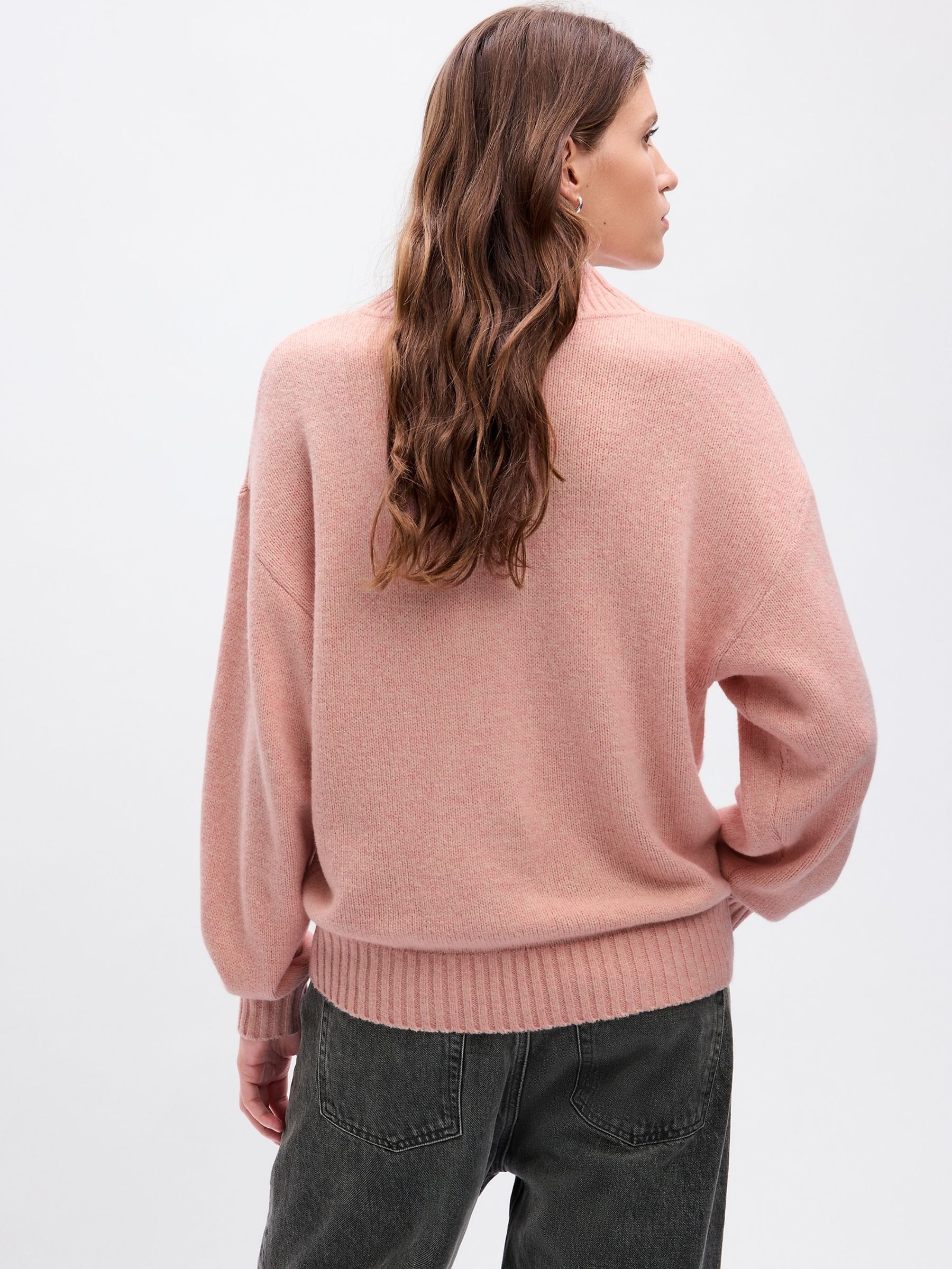 Pink CashSoft Mock Neck Long Sleeve Jumper - Image 2 of 2