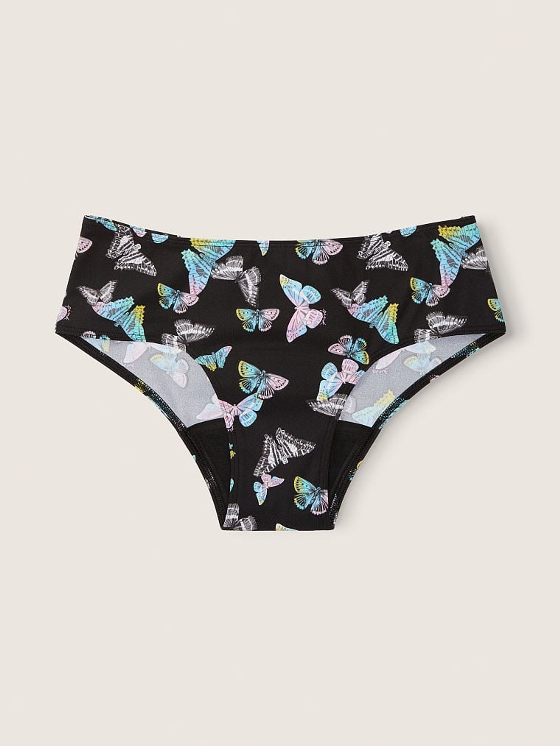 Pure Black Butterfly Print Period Hipster Underwear - Image 3 of 4