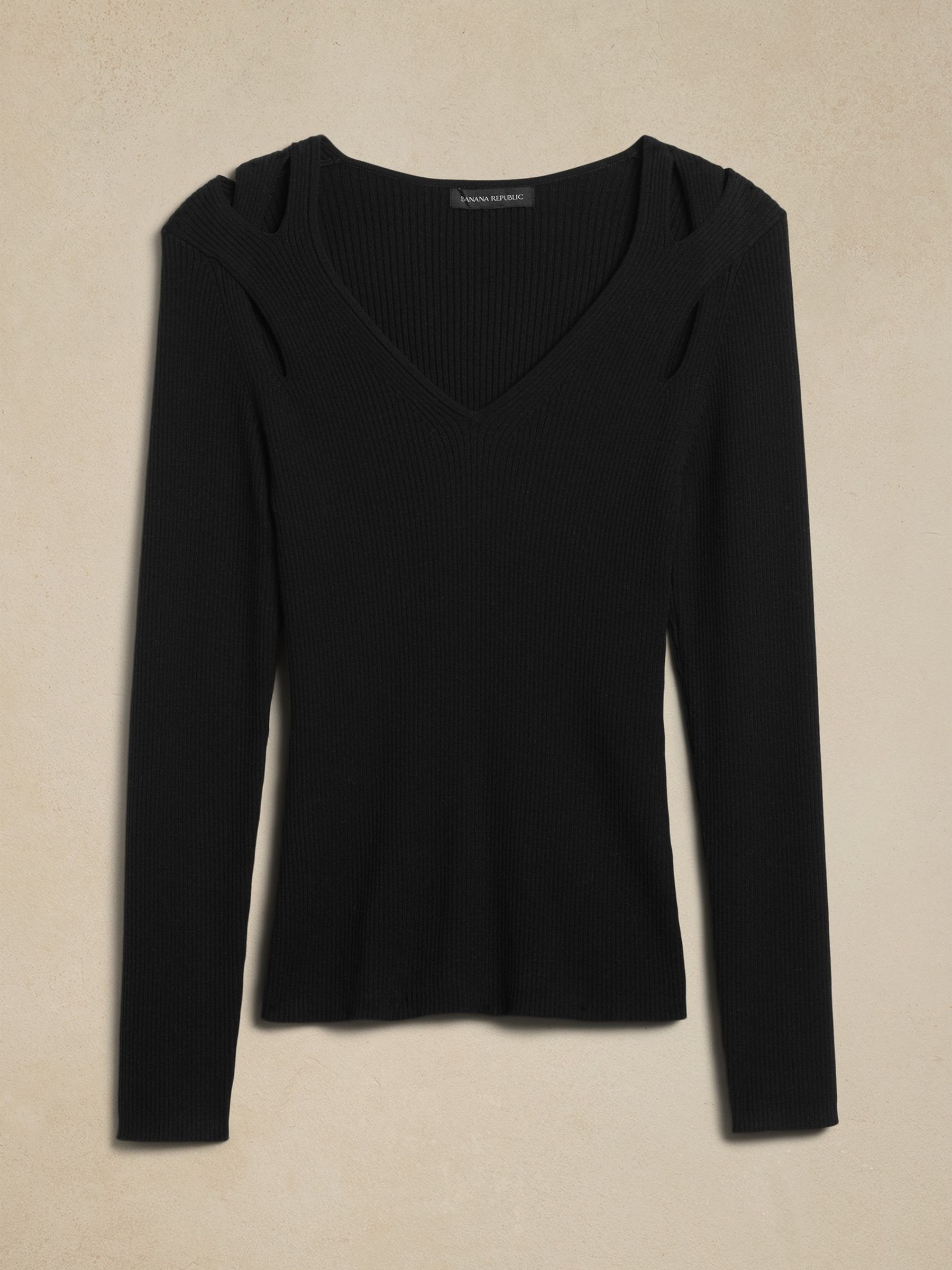 Banana Republic Black Magdalena Cut-Out Top - Image 4 of 4
