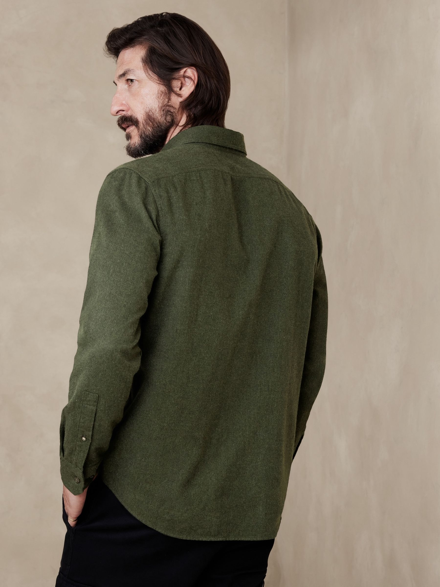 Banana Republic Green Expedition Flannel Shirt - Image 2 of 4