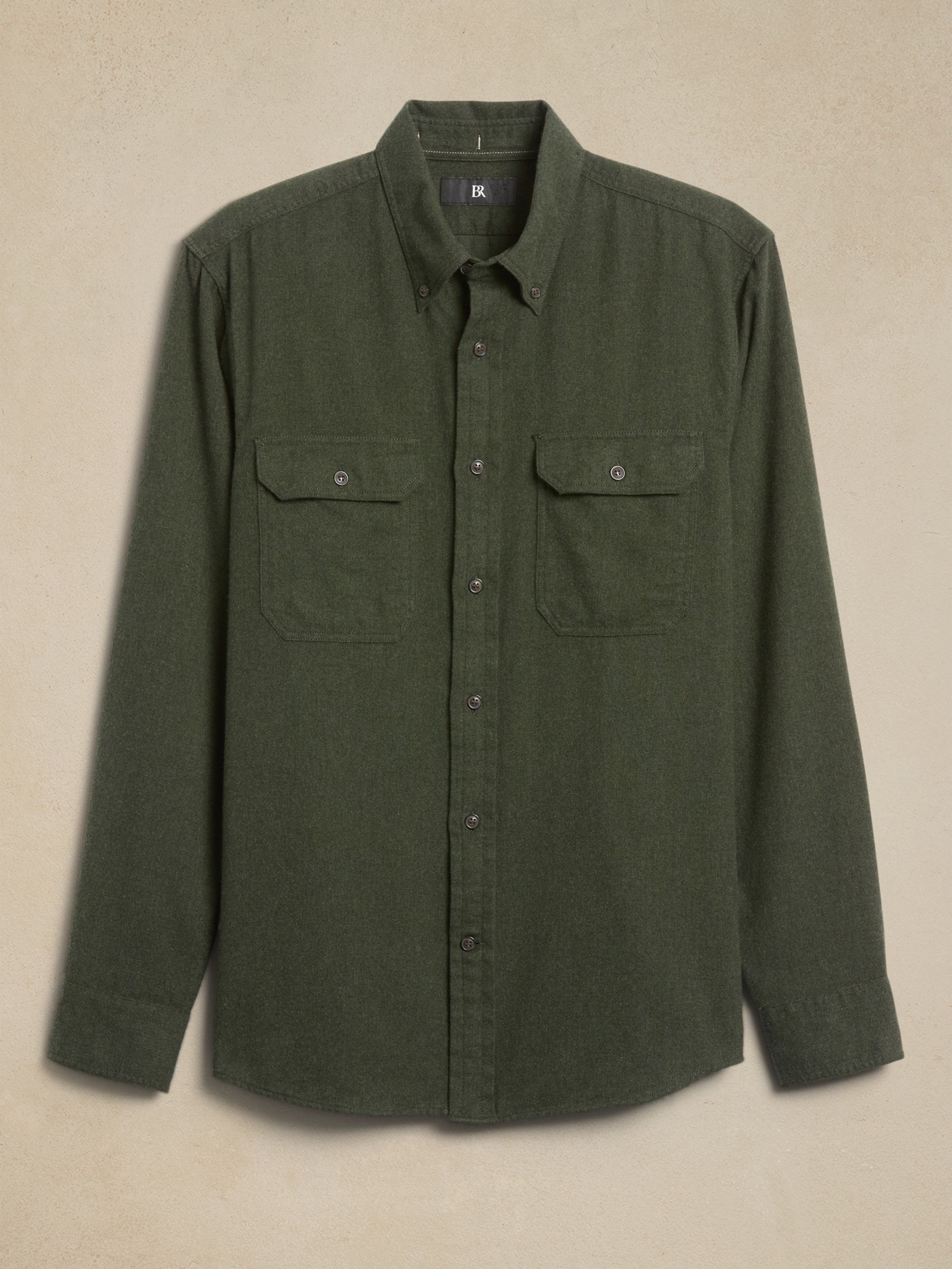Banana Republic Green Expedition Flannel Shirt - Image 4 of 4
