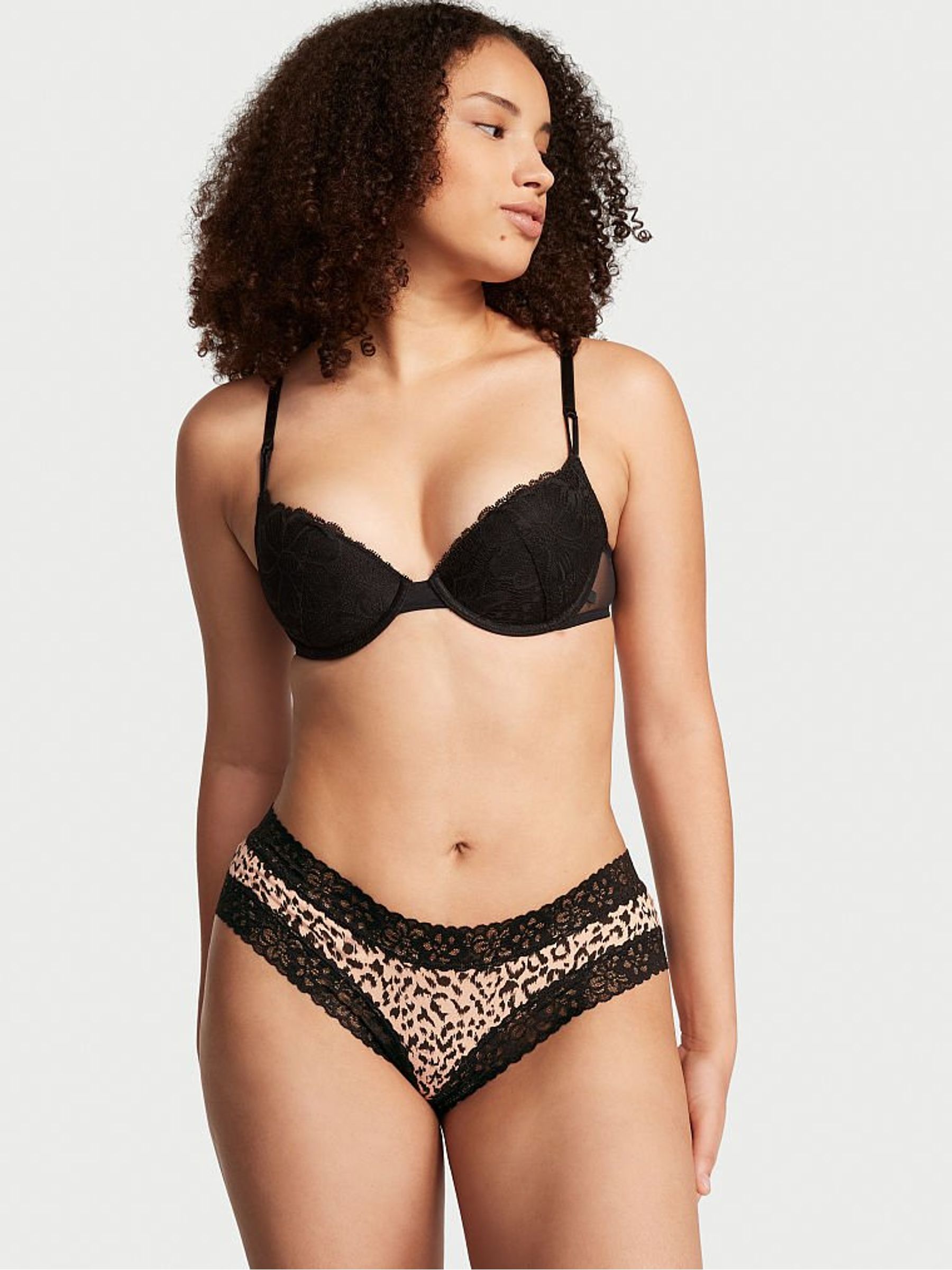 Camo Leopard Lace Waist Cotton Cheeky Knickers - Image 1 of 1