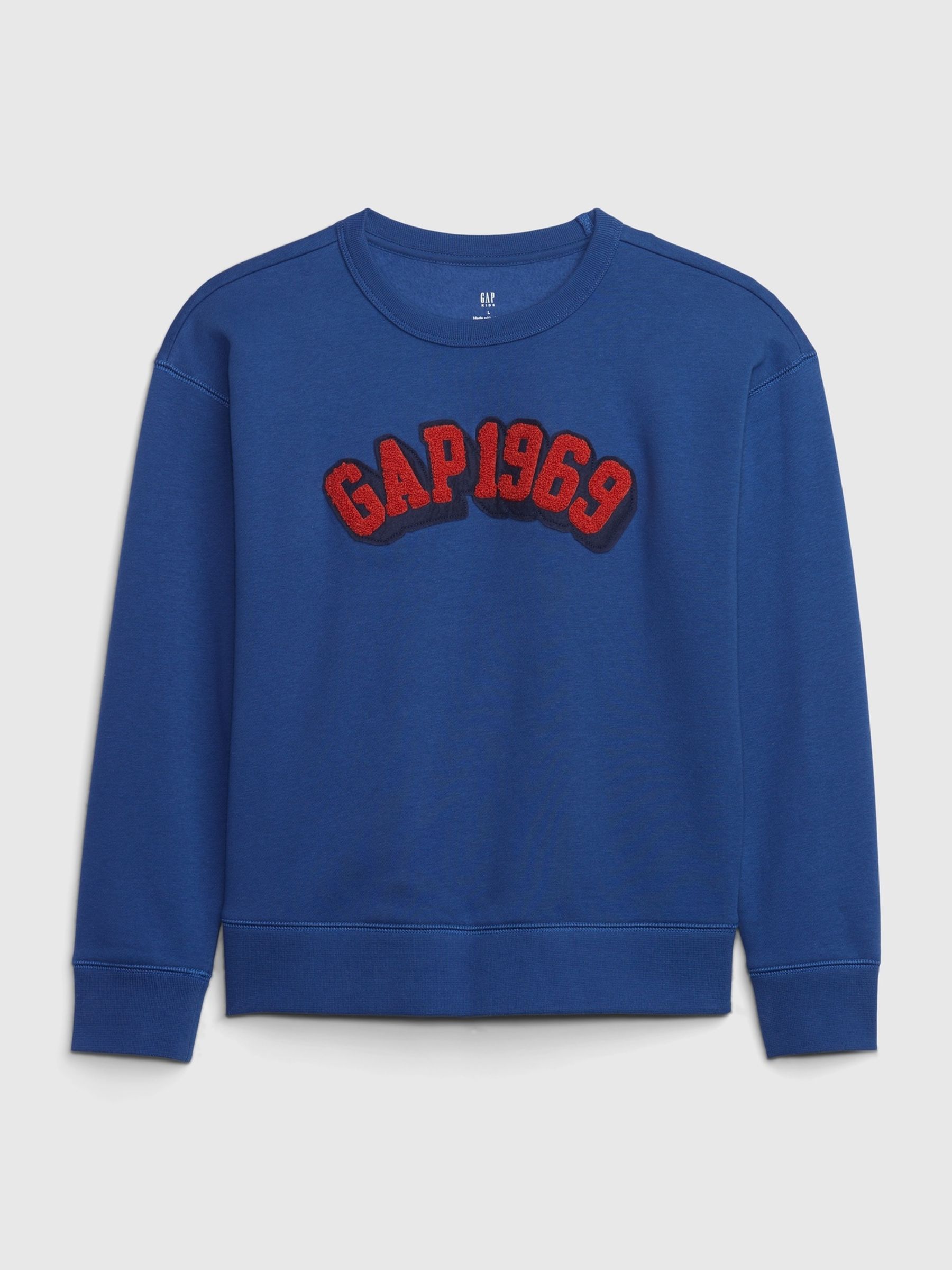 Cobalt Blue 1969 Logo Crew Neck Sweatshirt Gap