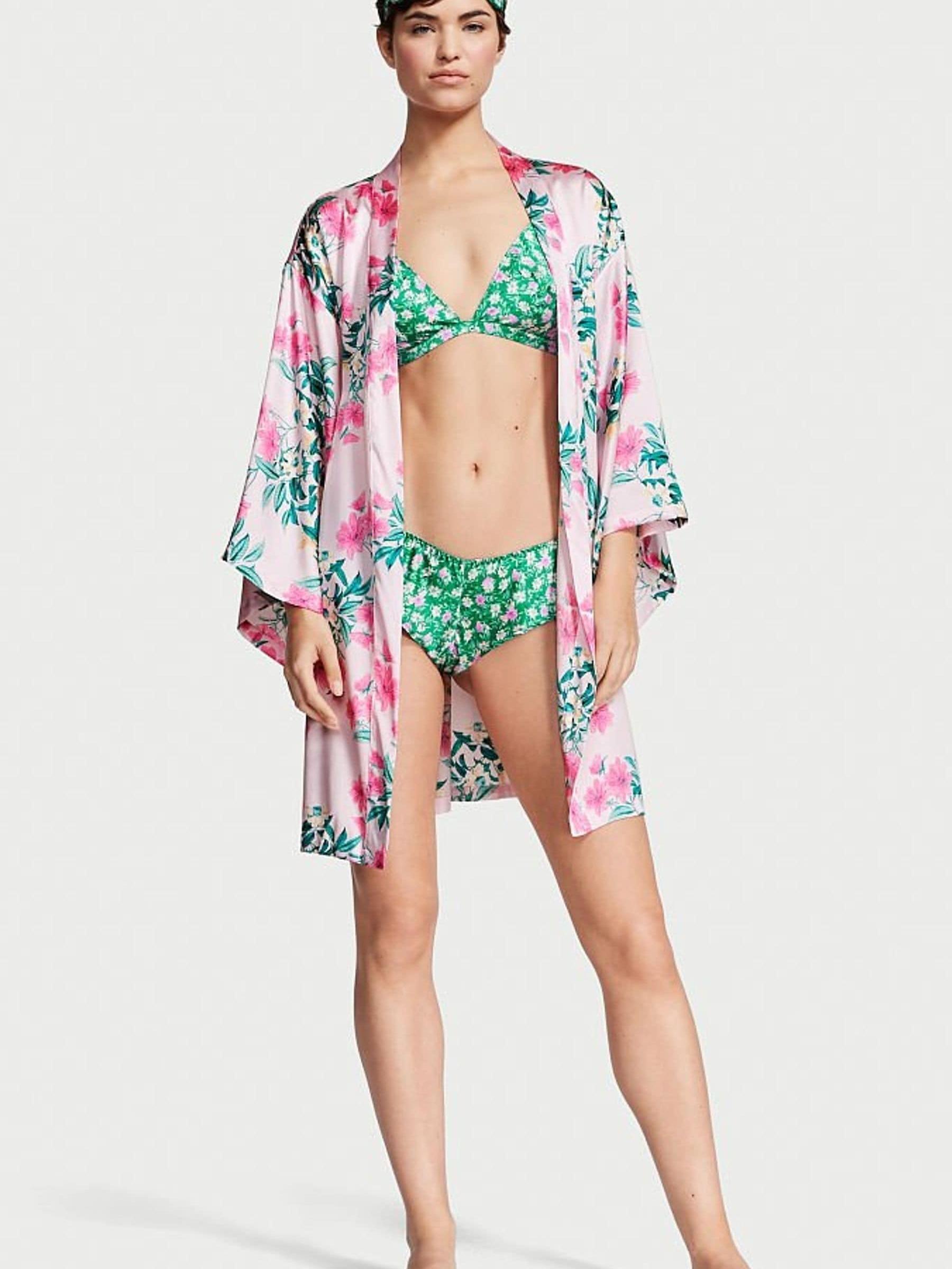Floral Print Pink 4 Piece Silk Gift Set - Image 1 of 3