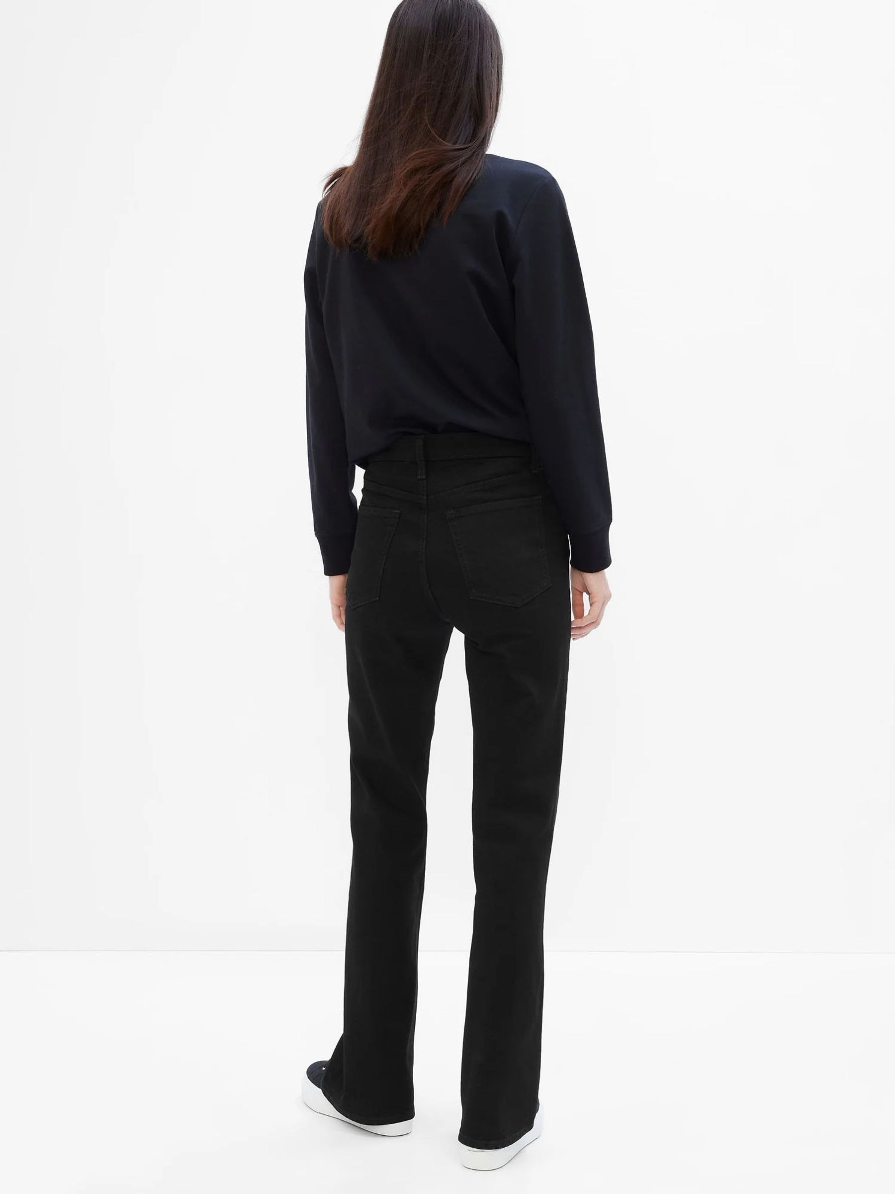 Black High Waisted Stretch 70s Flare Jeans - Image 2 of 8