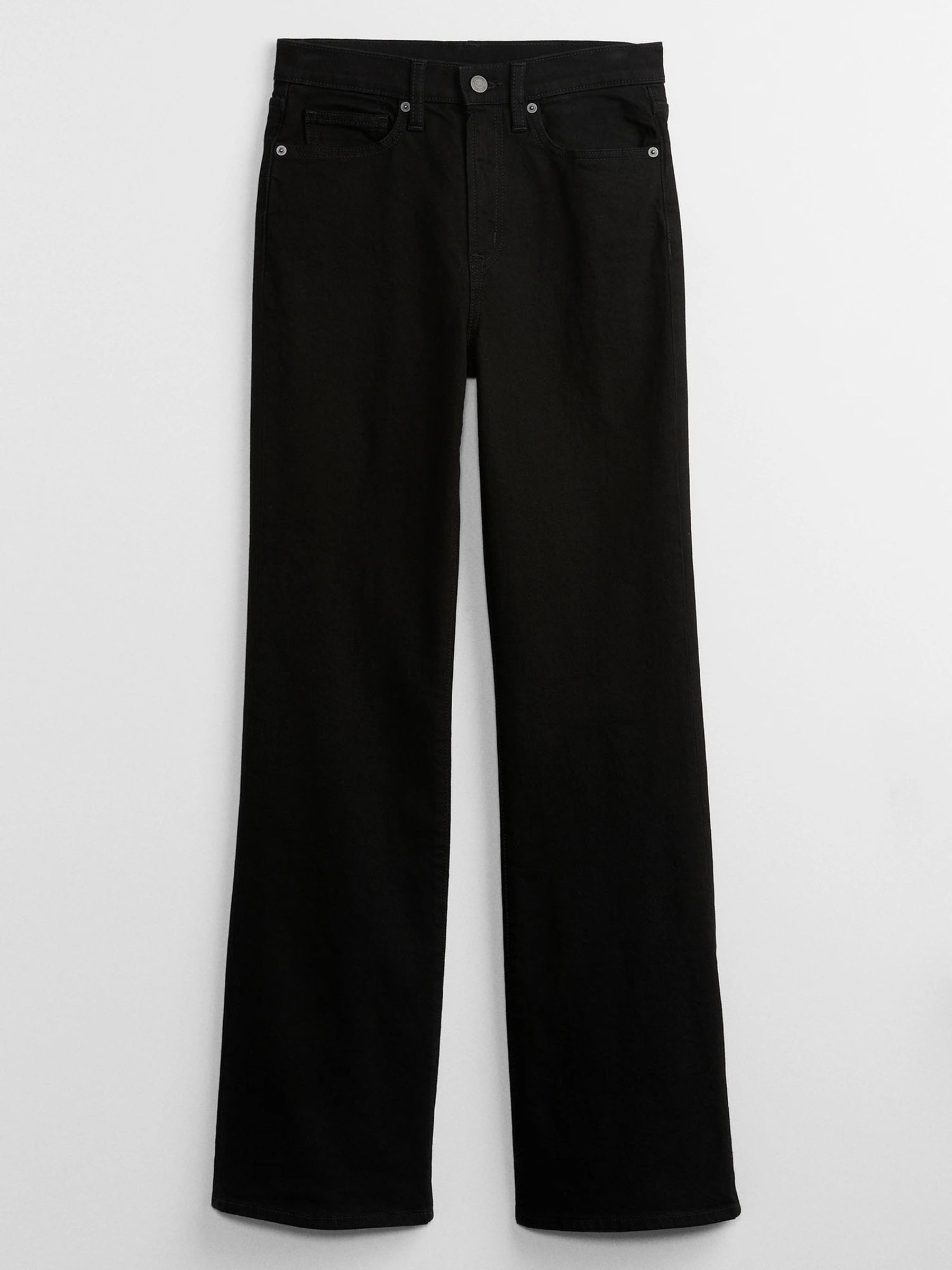 Black High Waisted Stretch 70s Flare Jeans - Image 8 of 8