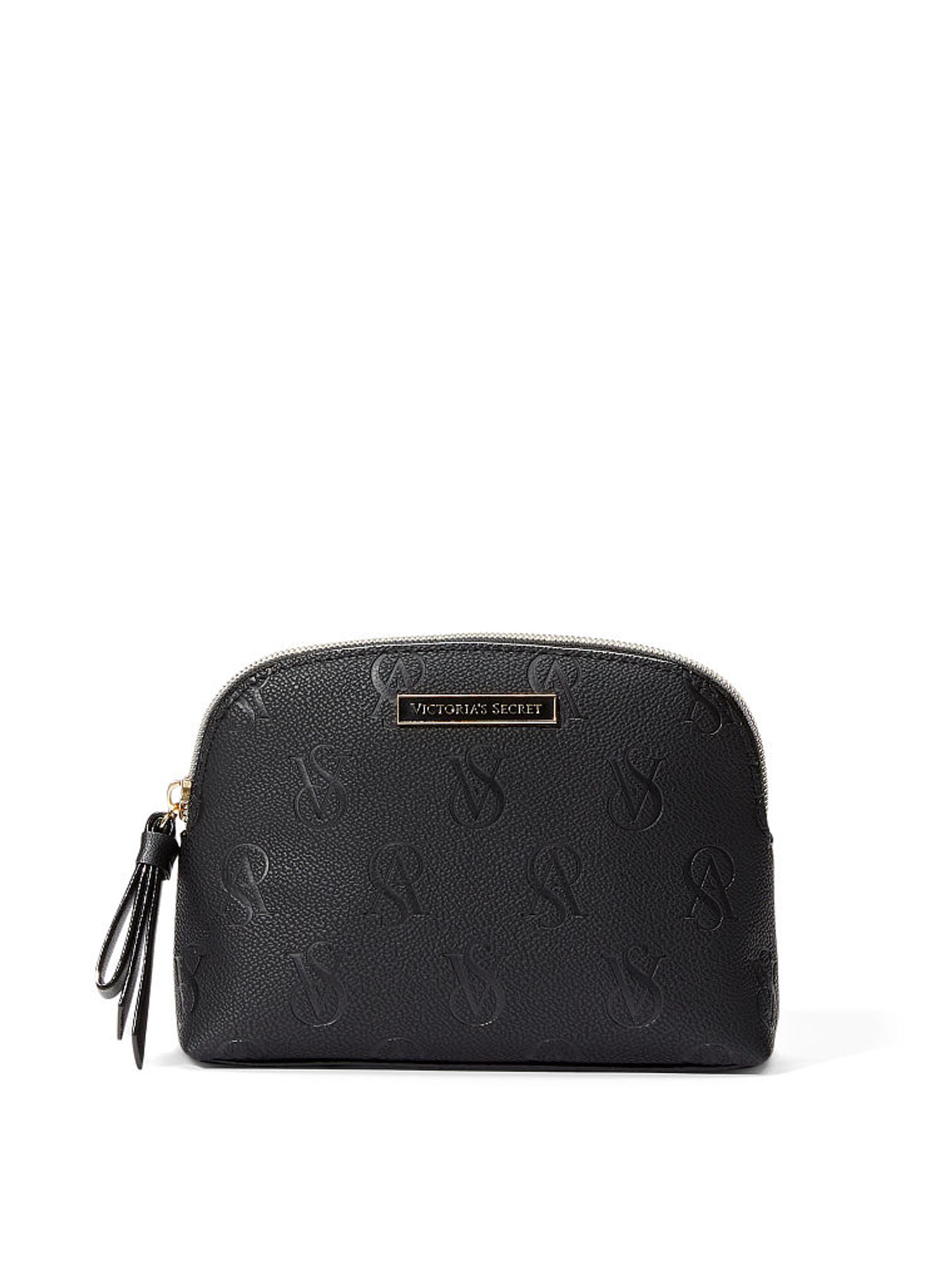 Black Embossed Monogram Makeup Bag - Image 1 of 3