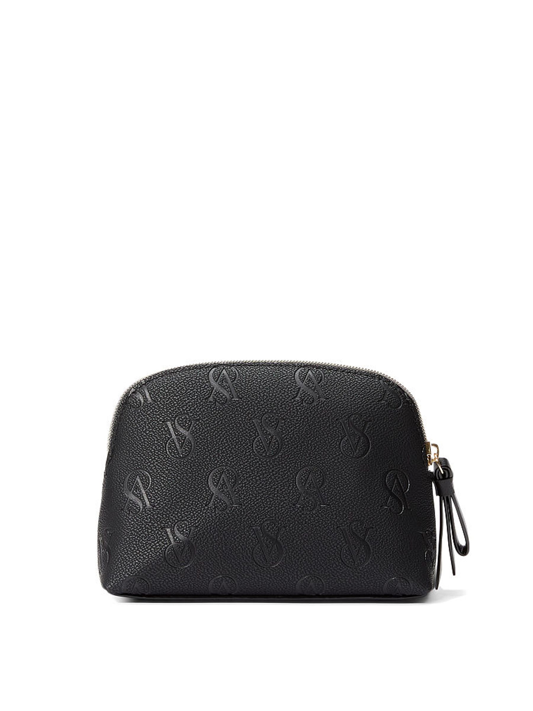 Black Embossed Monogram Makeup Bag - Image 2 of 3