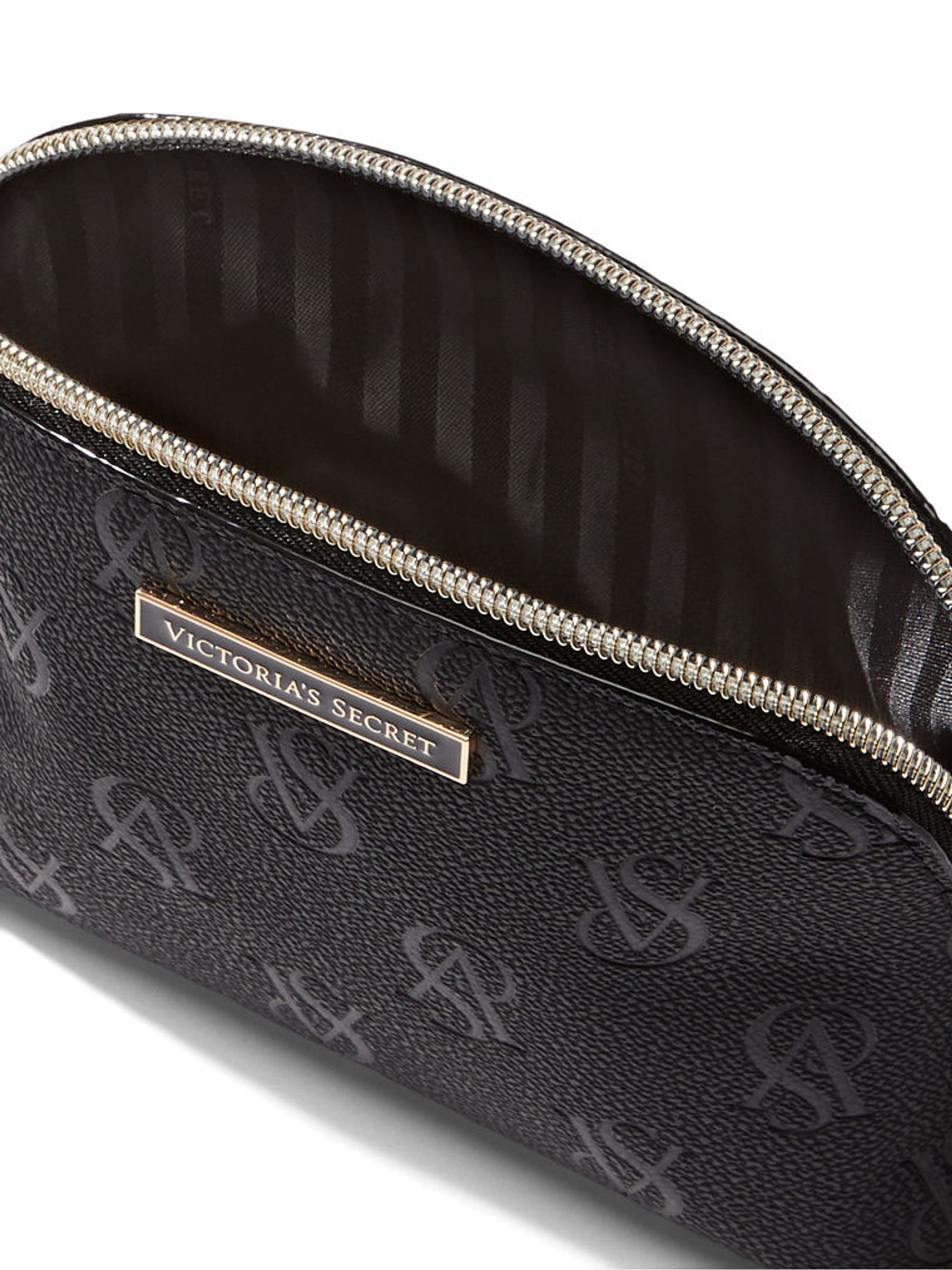 Black Embossed Monogram Makeup Bag - Image 3 of 3