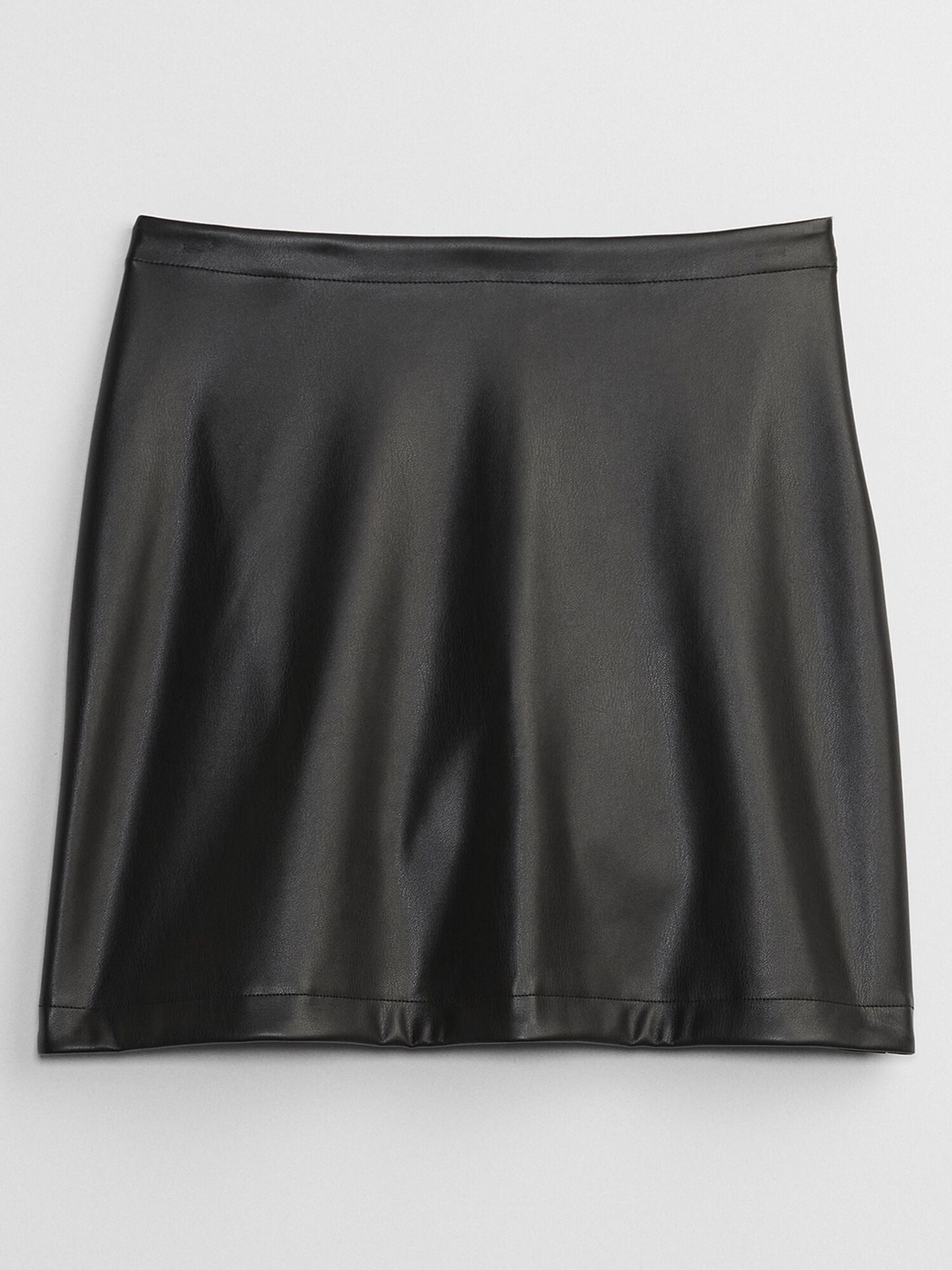 Black Faux-Leather Mini Skirt - Image 4 of 5