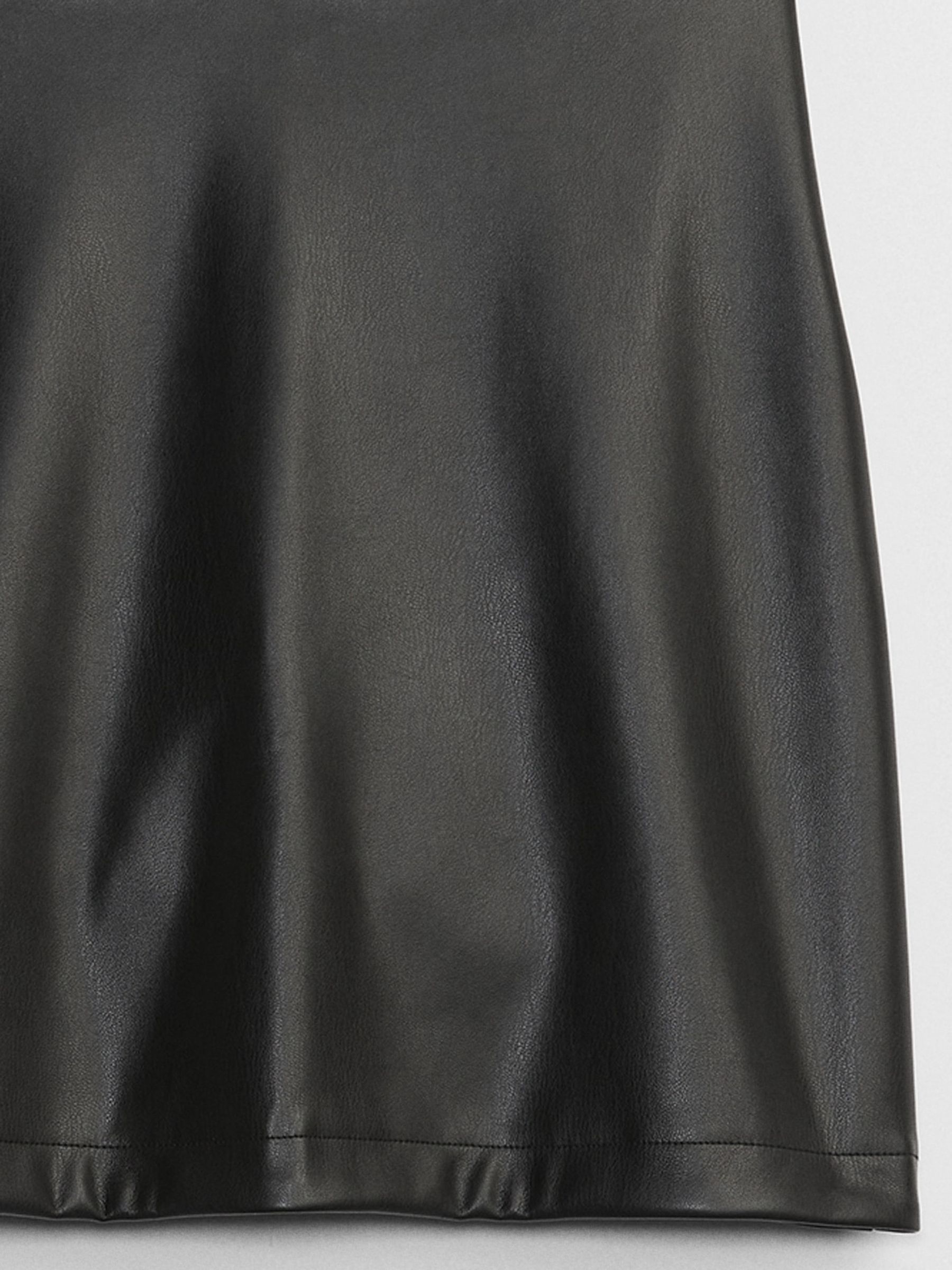 Black Faux-Leather Mini Skirt - Image 5 of 5