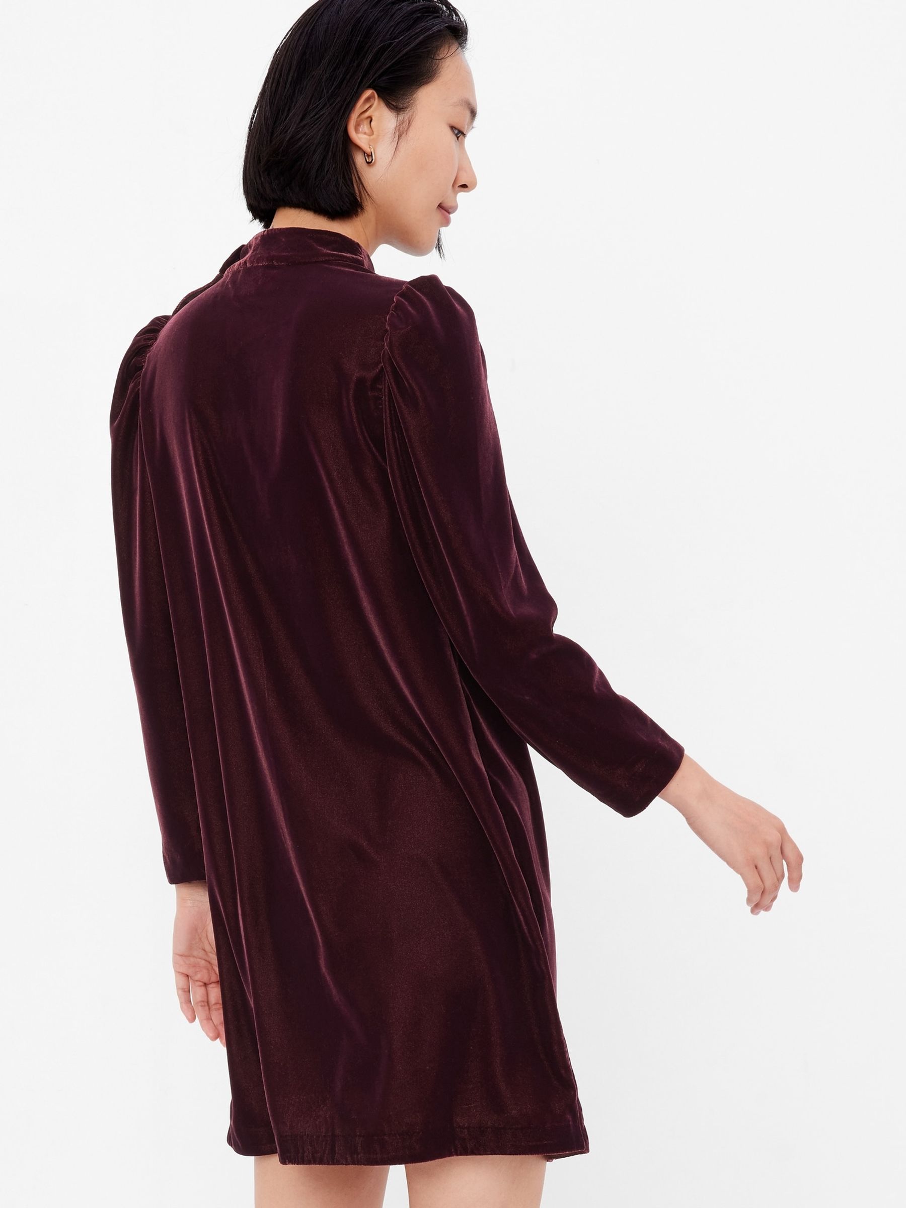 Purple Mock Neck Long Sleeve Mini Dress - Image 3 of 4