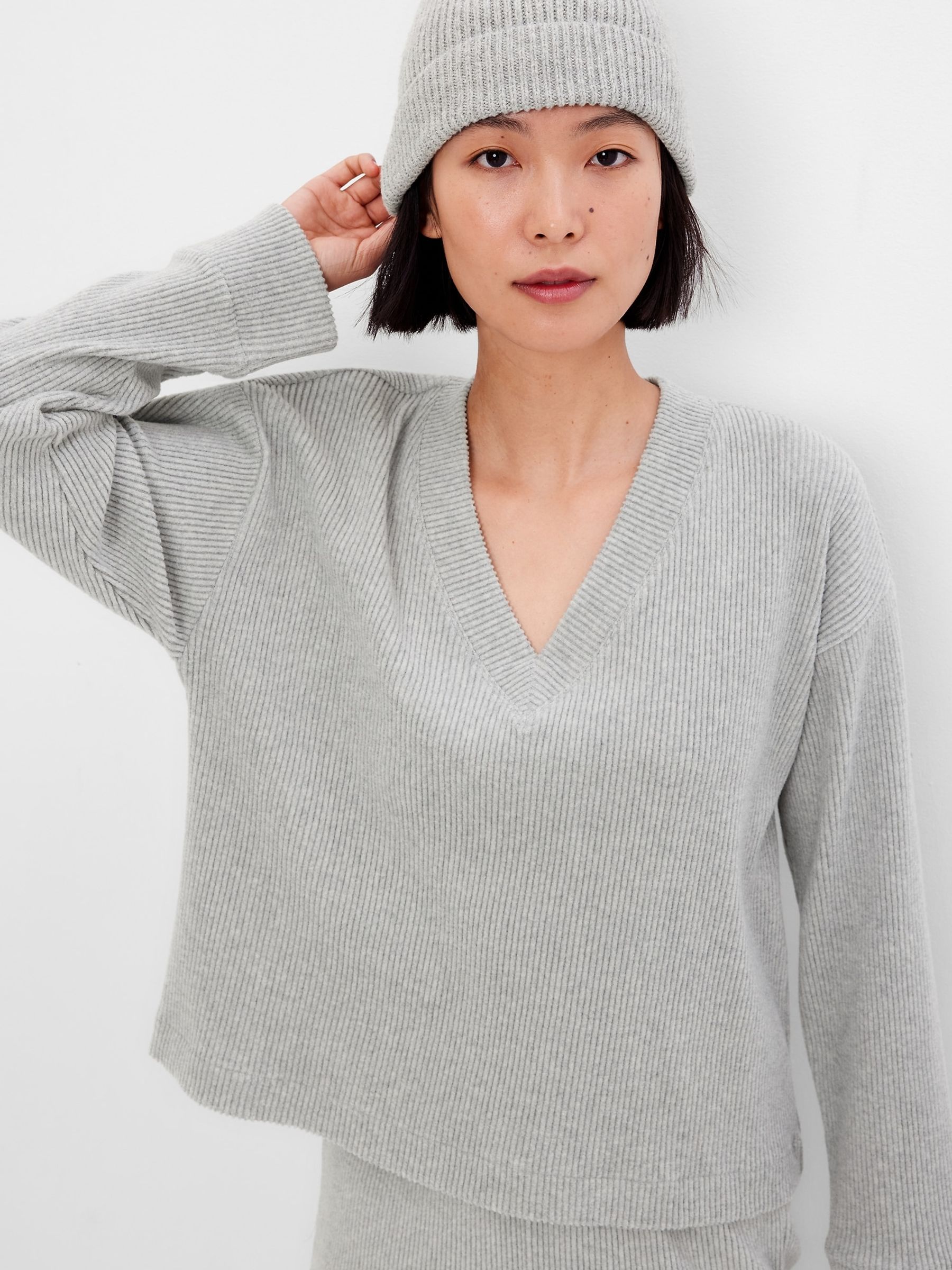 Grey Cosy Rib Jumper - Image 2 of 2