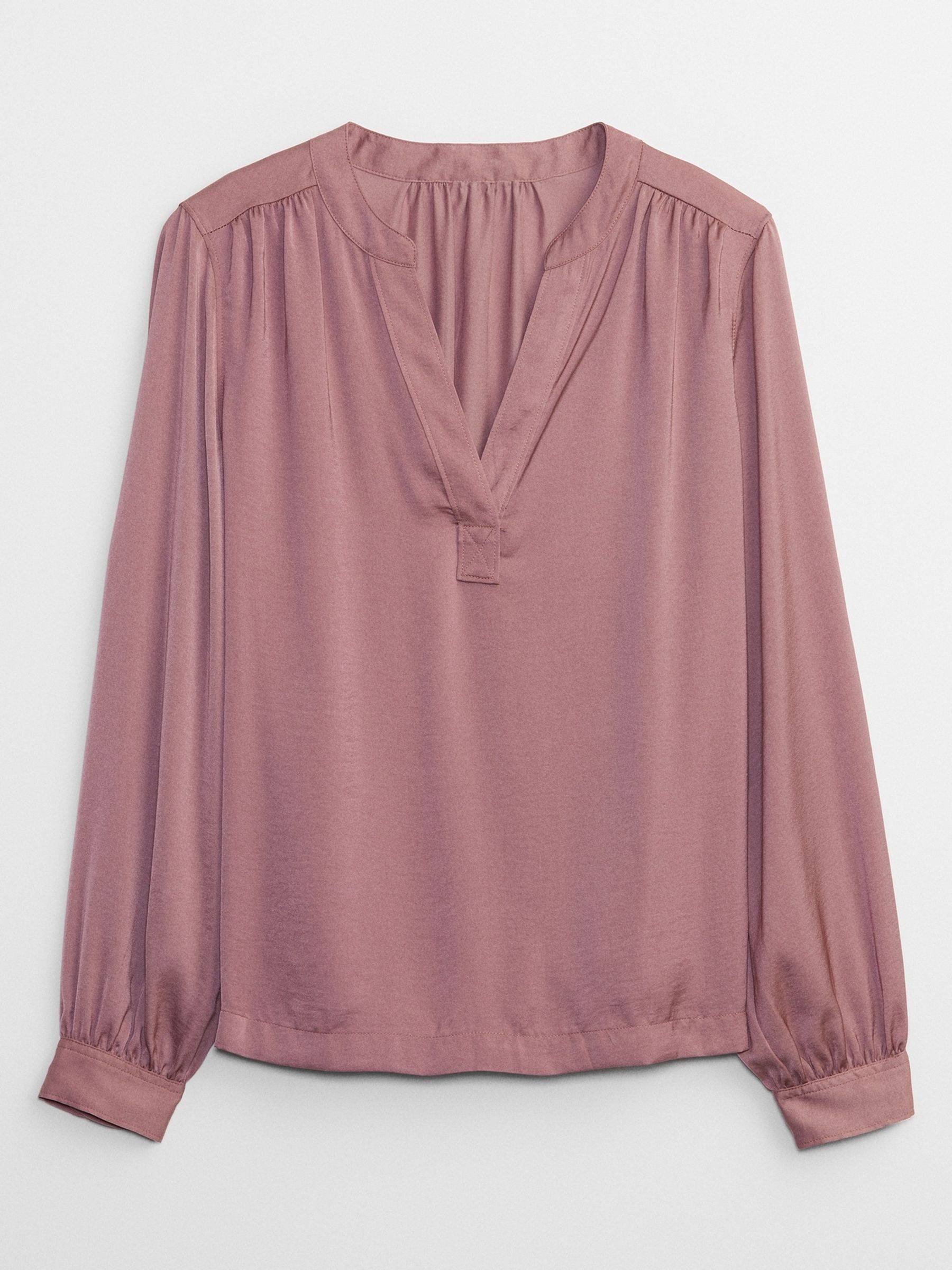 Pink Twill V-Neck Top - Image 3 of 3
