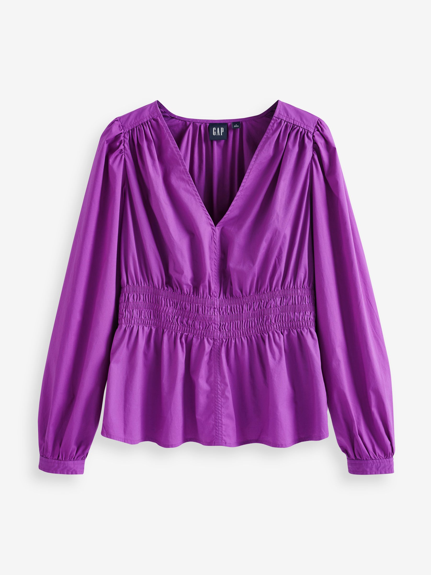 Purple Puff Sleeve Peplum Top - Image 4 of 4