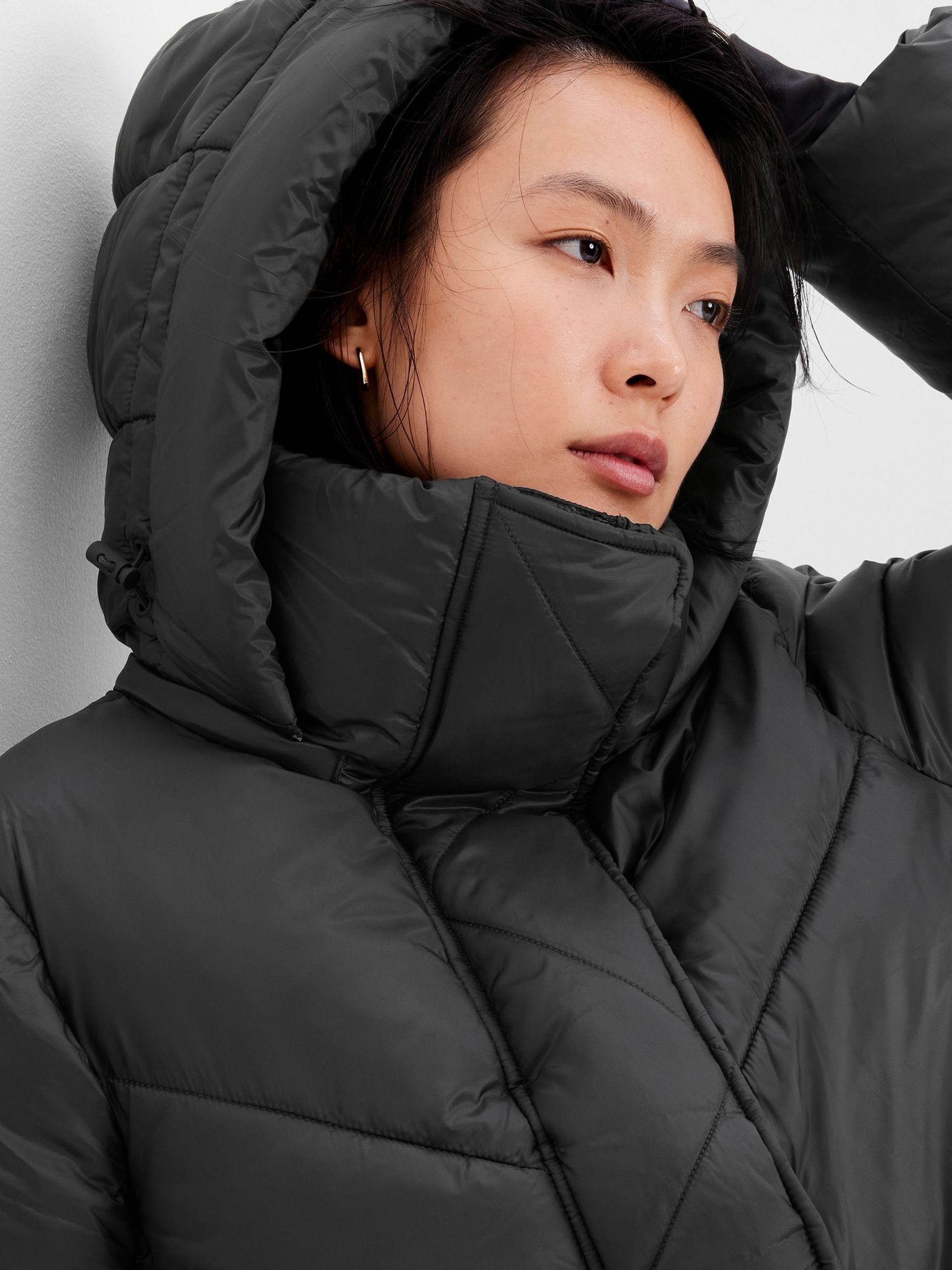 Black Big Puff Cropped Jacket - Image 3 of 4