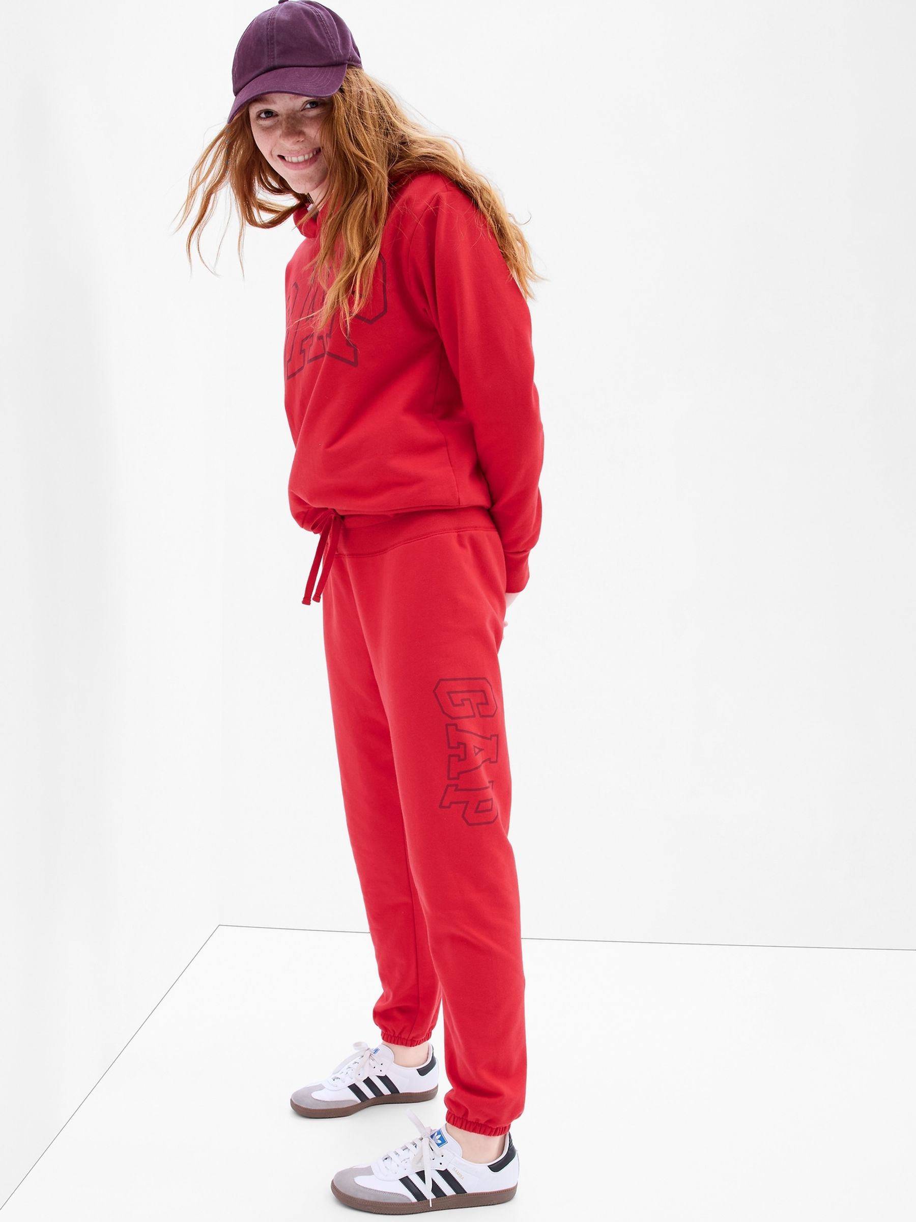 Red Side Leg Logo Joggers - Image 1 of 2