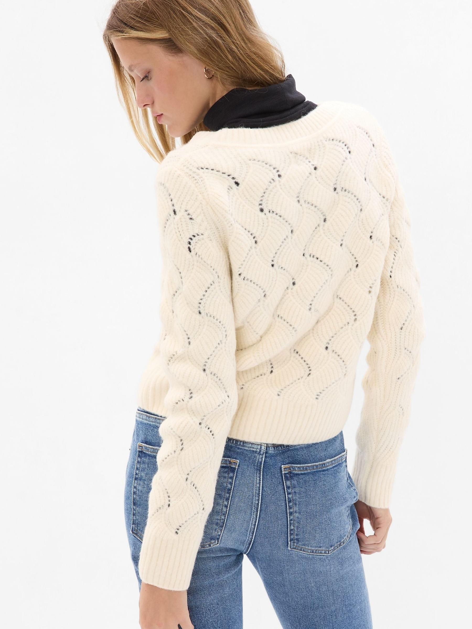 Cream V-Neck Jumper - Image 2 of 4