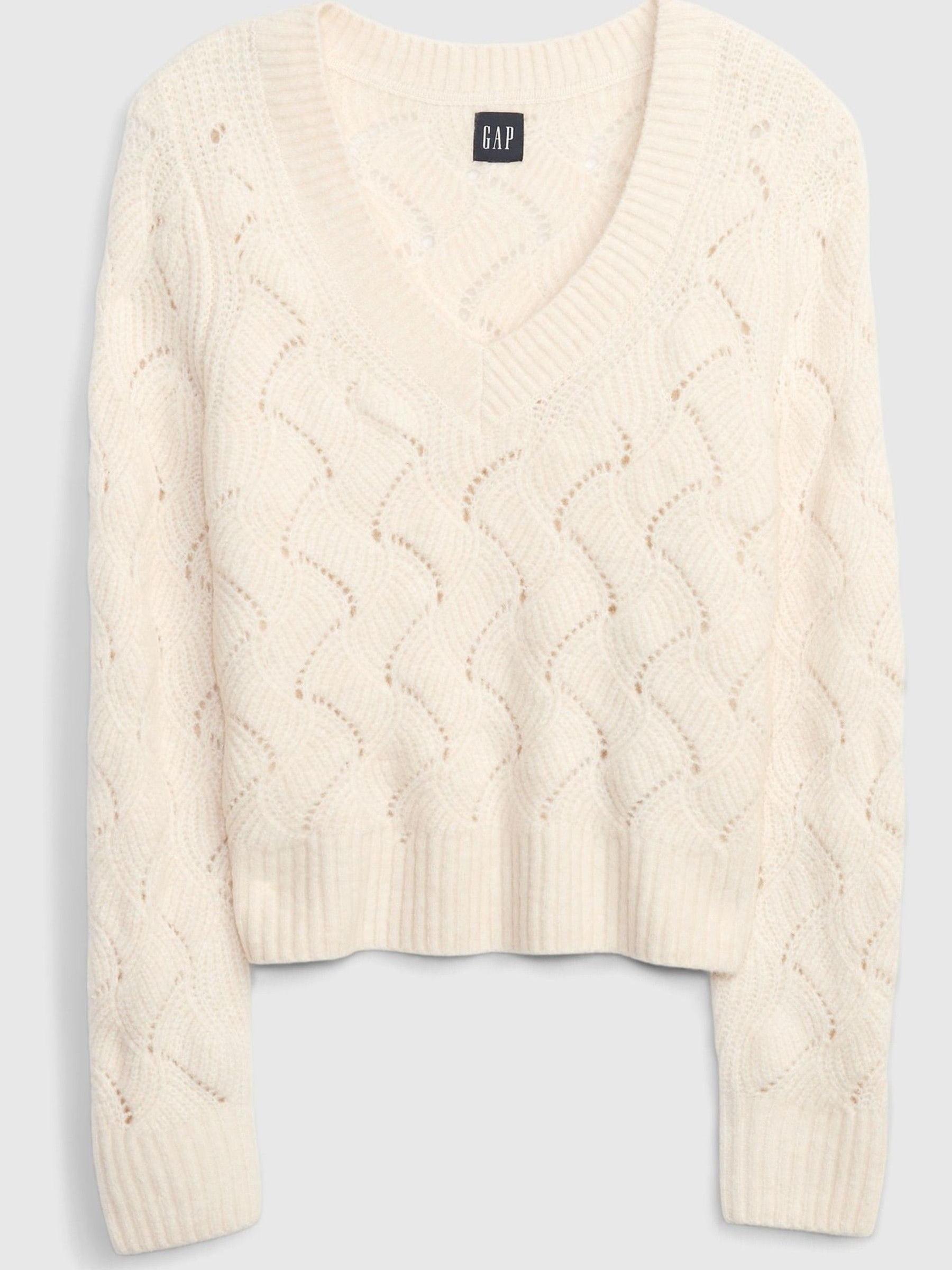 Cream V-Neck Jumper - Image 4 of 4