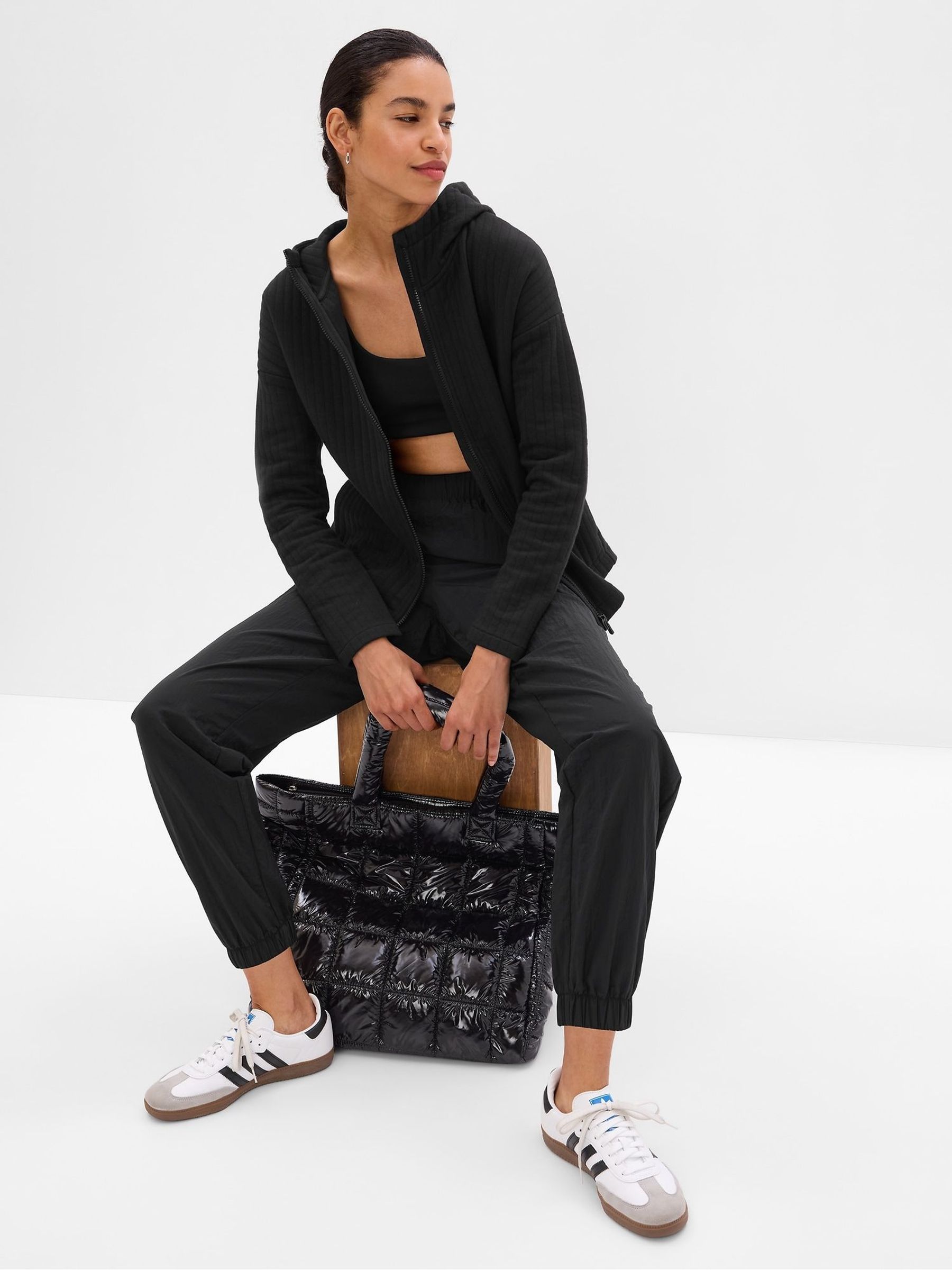 Black Jacquard Full-Zip Jacket - Image 1 of 4