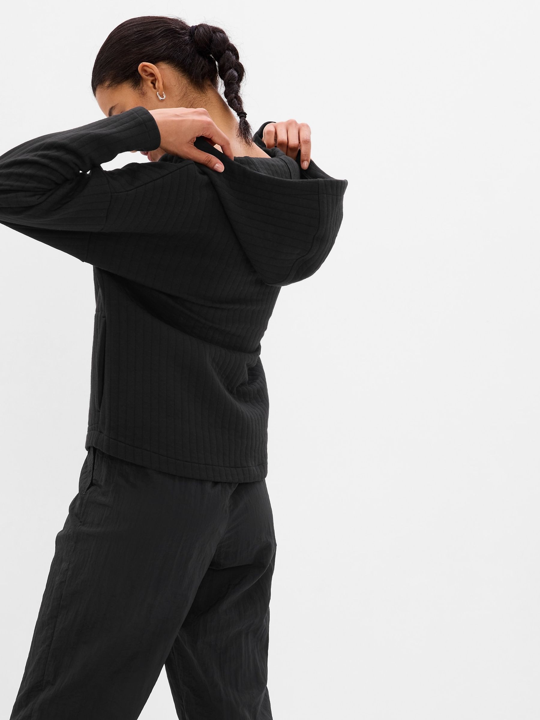 Black Jacquard Full-Zip Jacket - Image 2 of 4
