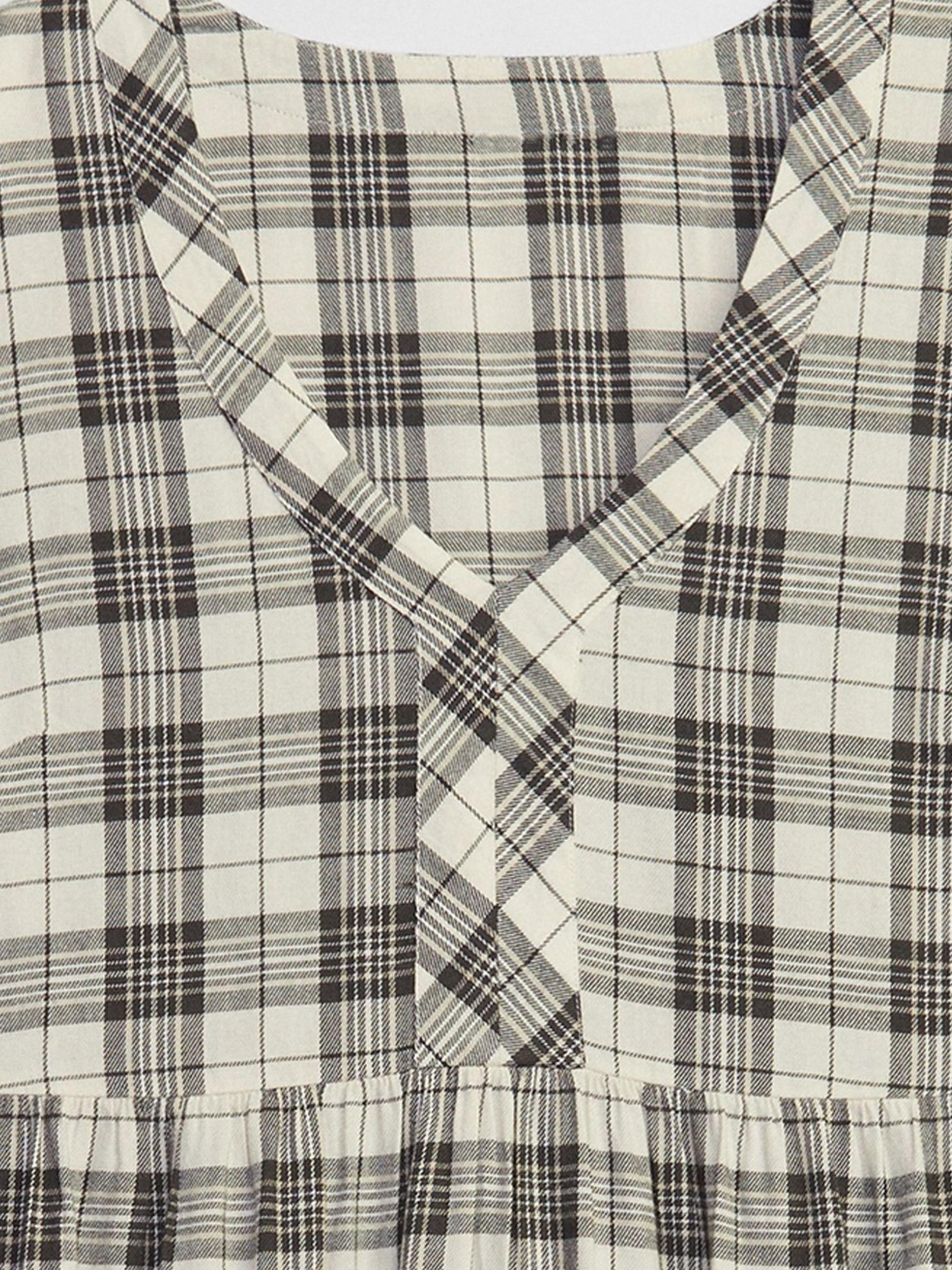 Grey Tartan Tiered V-Neck Mini Dress - Image 5 of 5